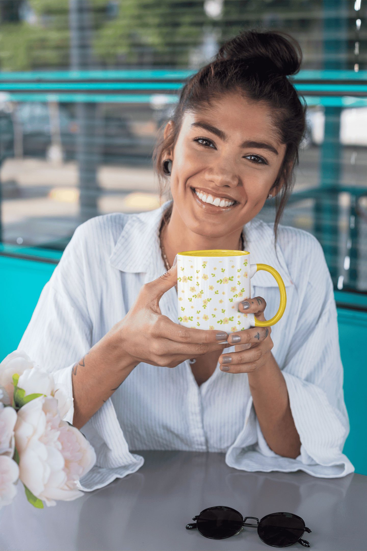 Yellow Tiny Flowers : Ceramic Mug (300ml)