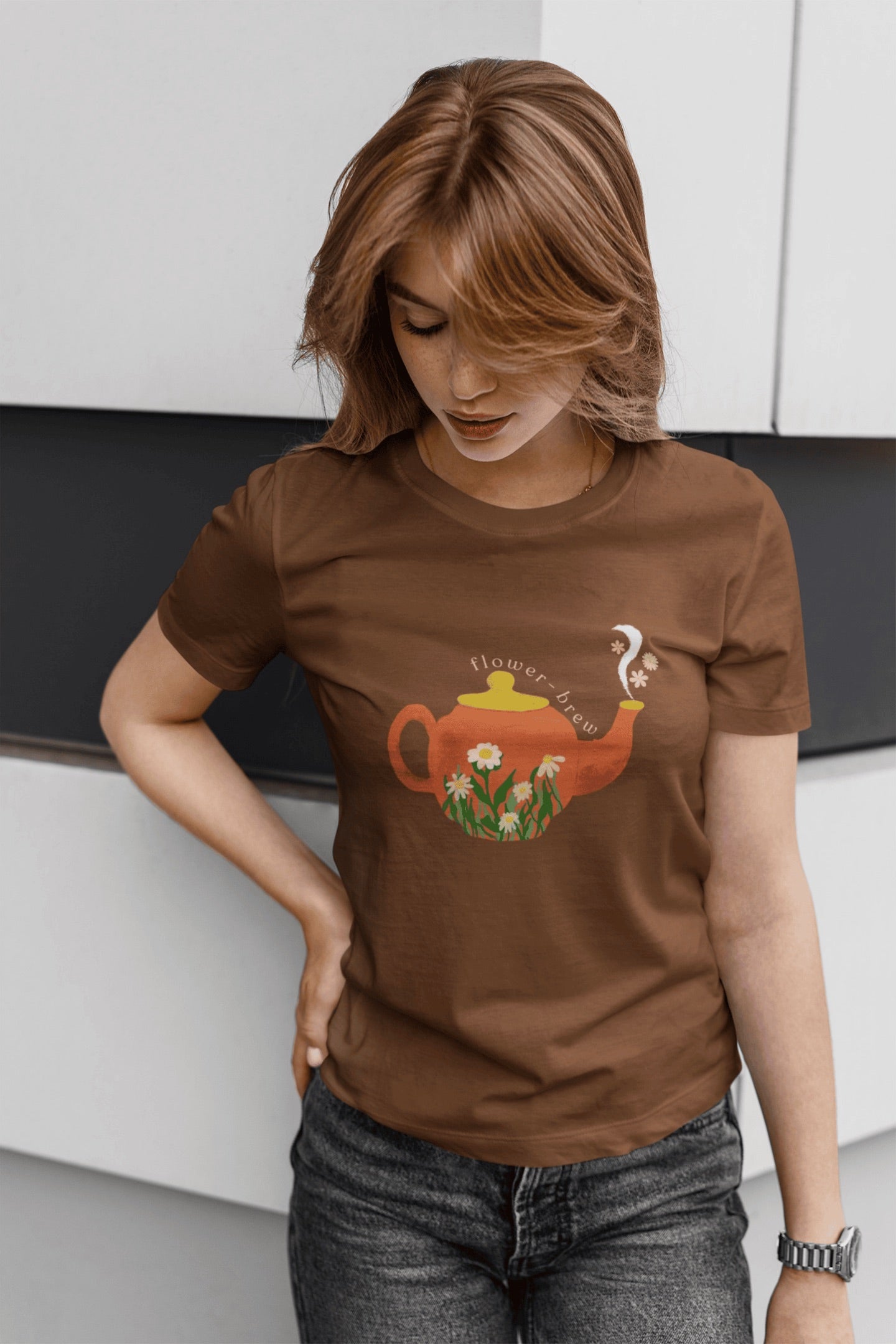 Flower Brew : Round Neck Tee (Woman fit)