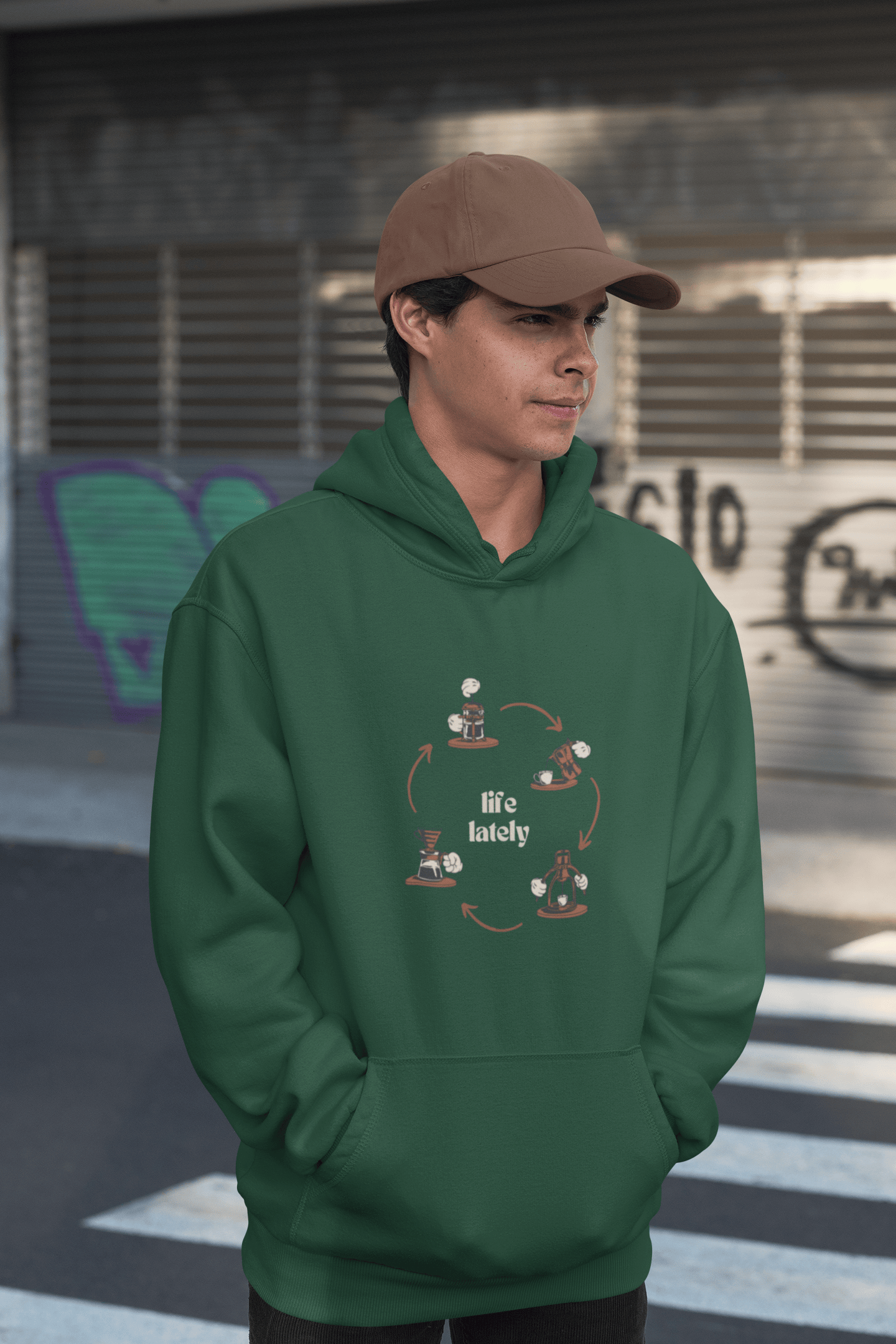 Life Lately- Coffee: Hoodie (Cotton, Unisex)