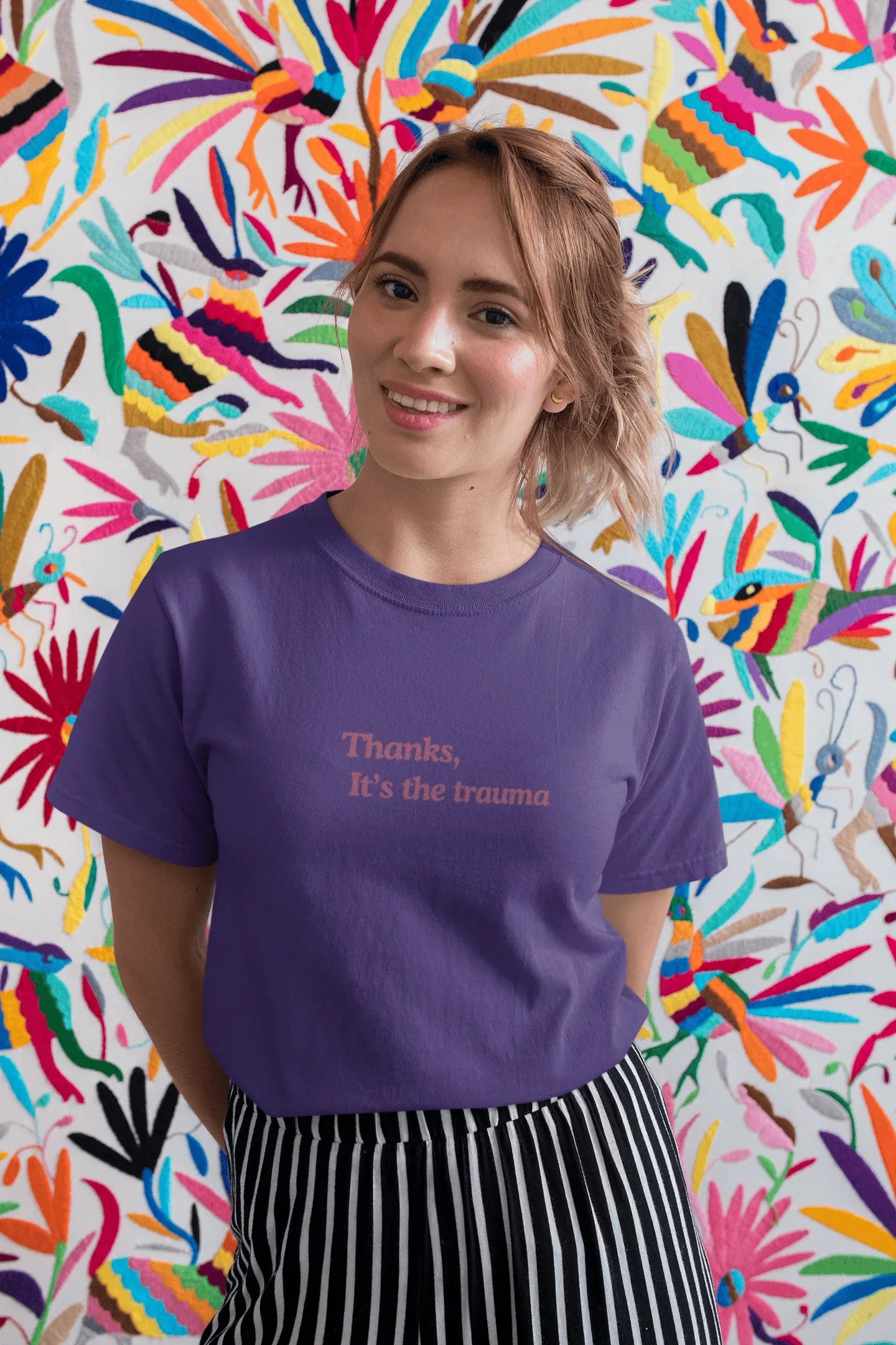 Thanks, It’s the Trauma : Straight fit Cotton Tee(Unisex) - curledeyes