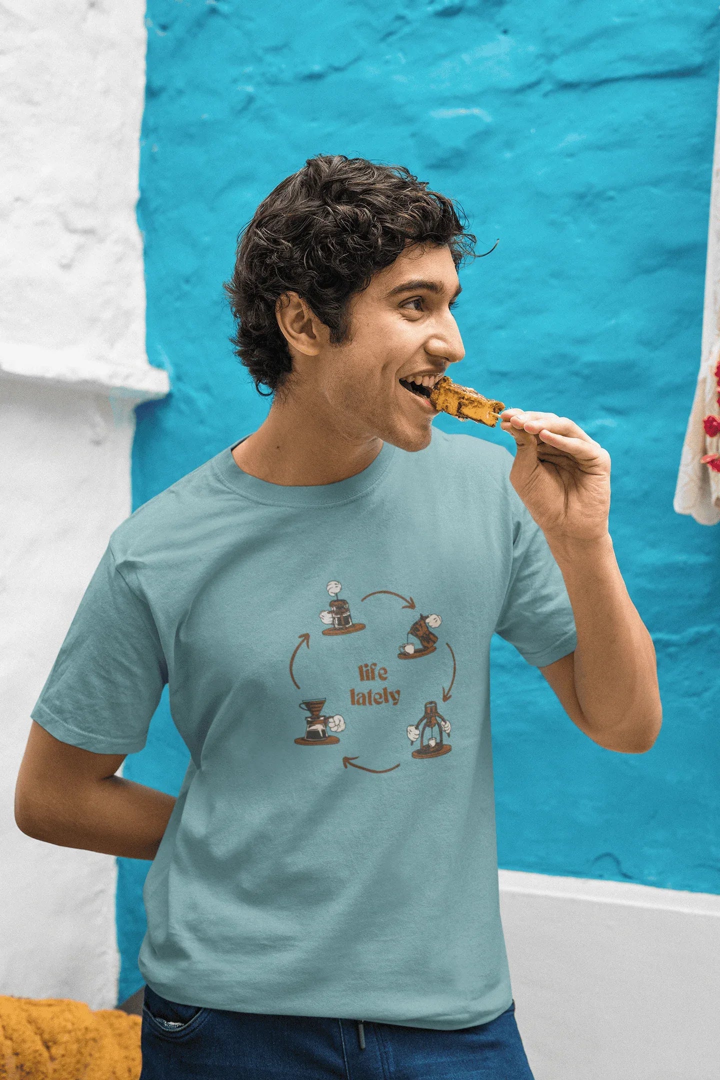 Life Lately: Coffee, Cotton Tee : (Unisex, Straight fit) - curledeyes