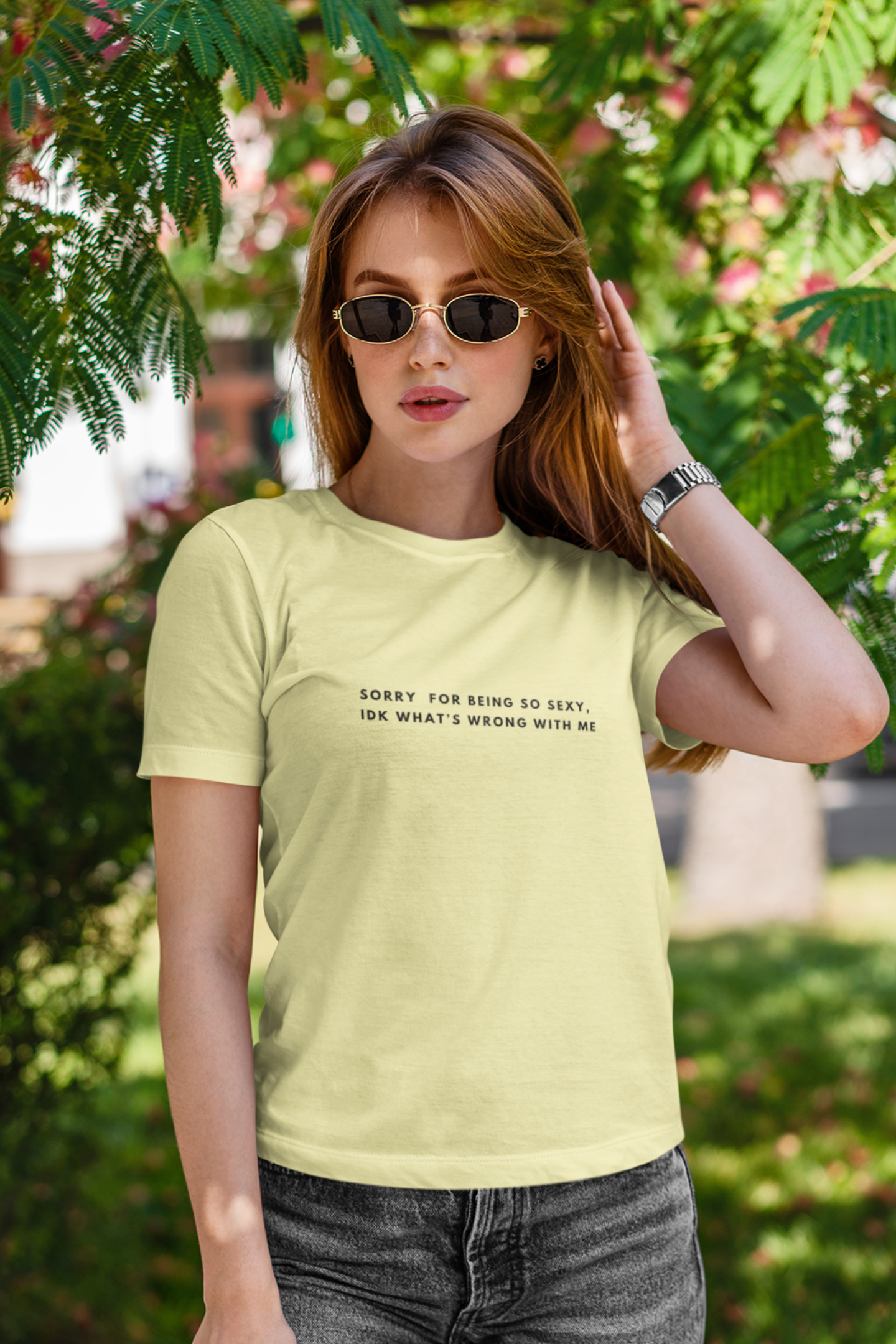 Sorry for Being So Sexy : Round Neck Tee (Woman fit)