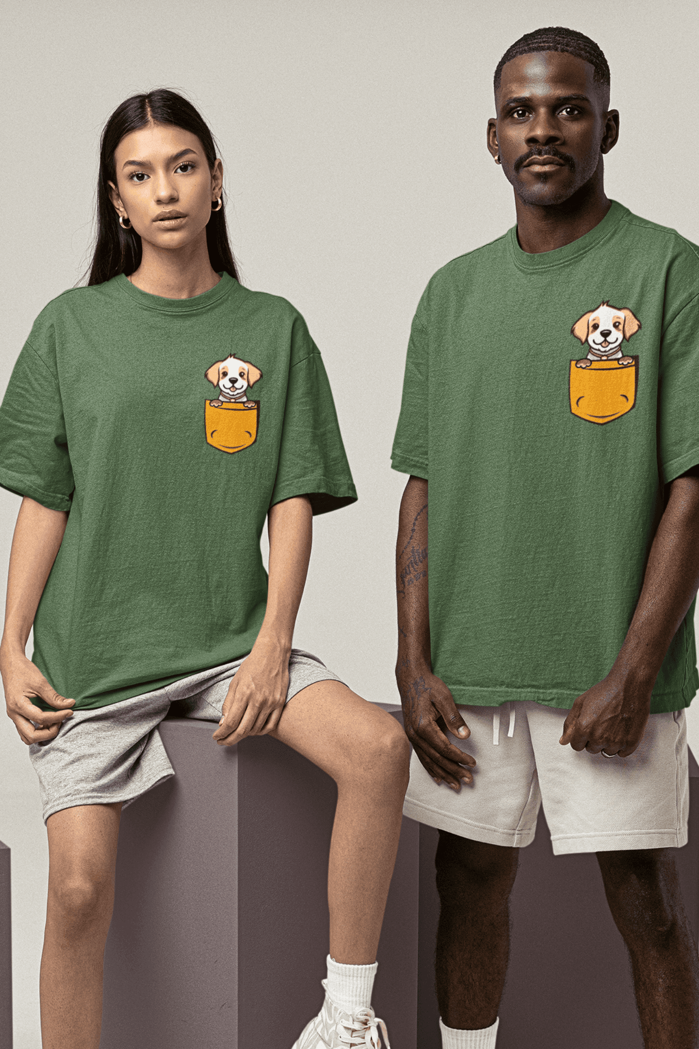 Puppy in a Pocket: Oversized Luxe Tee (personalisation available)