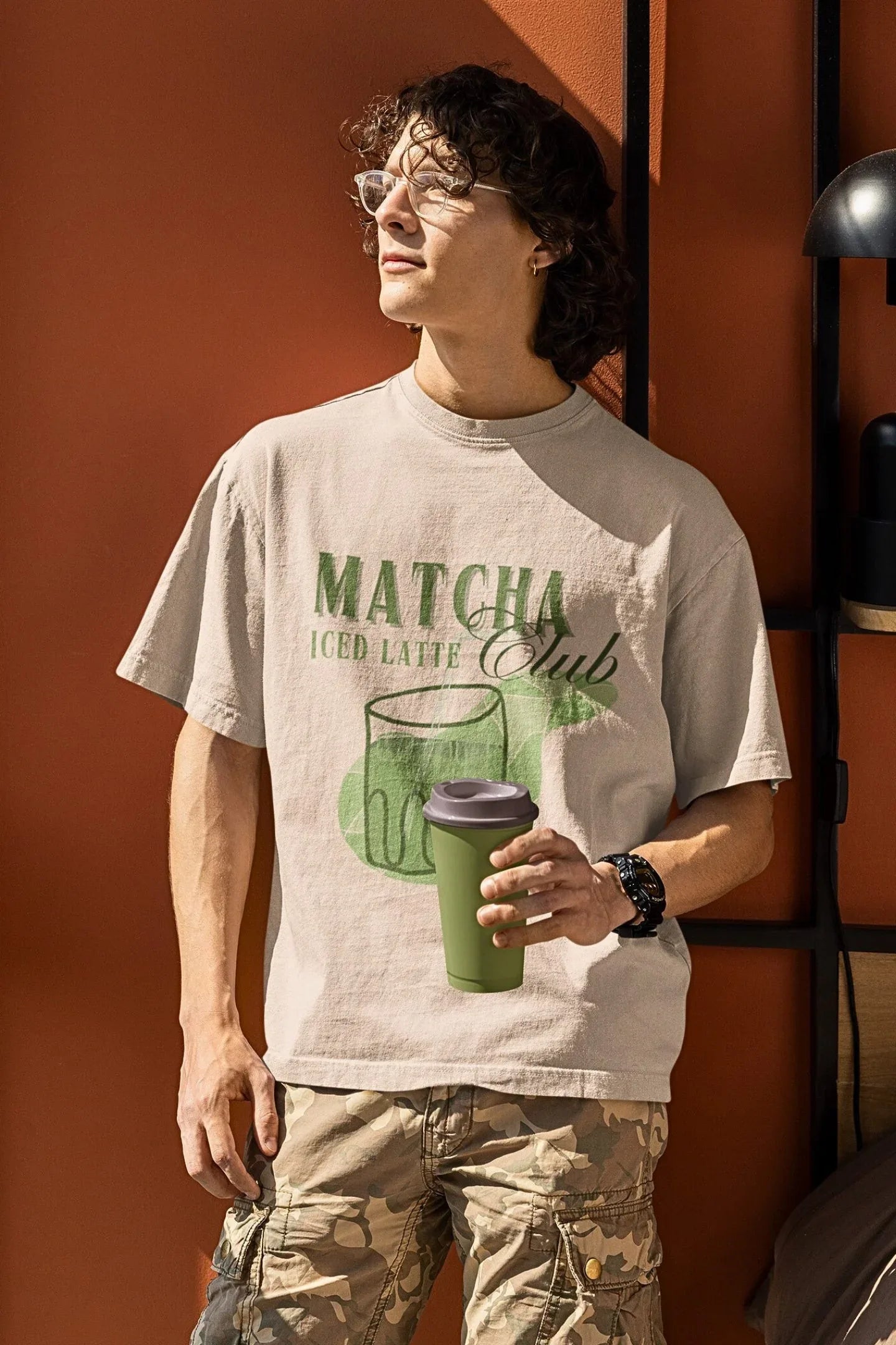 Matcha Iced Latte Club: Oversized Luxe Tee (Unisex) - curledeyes