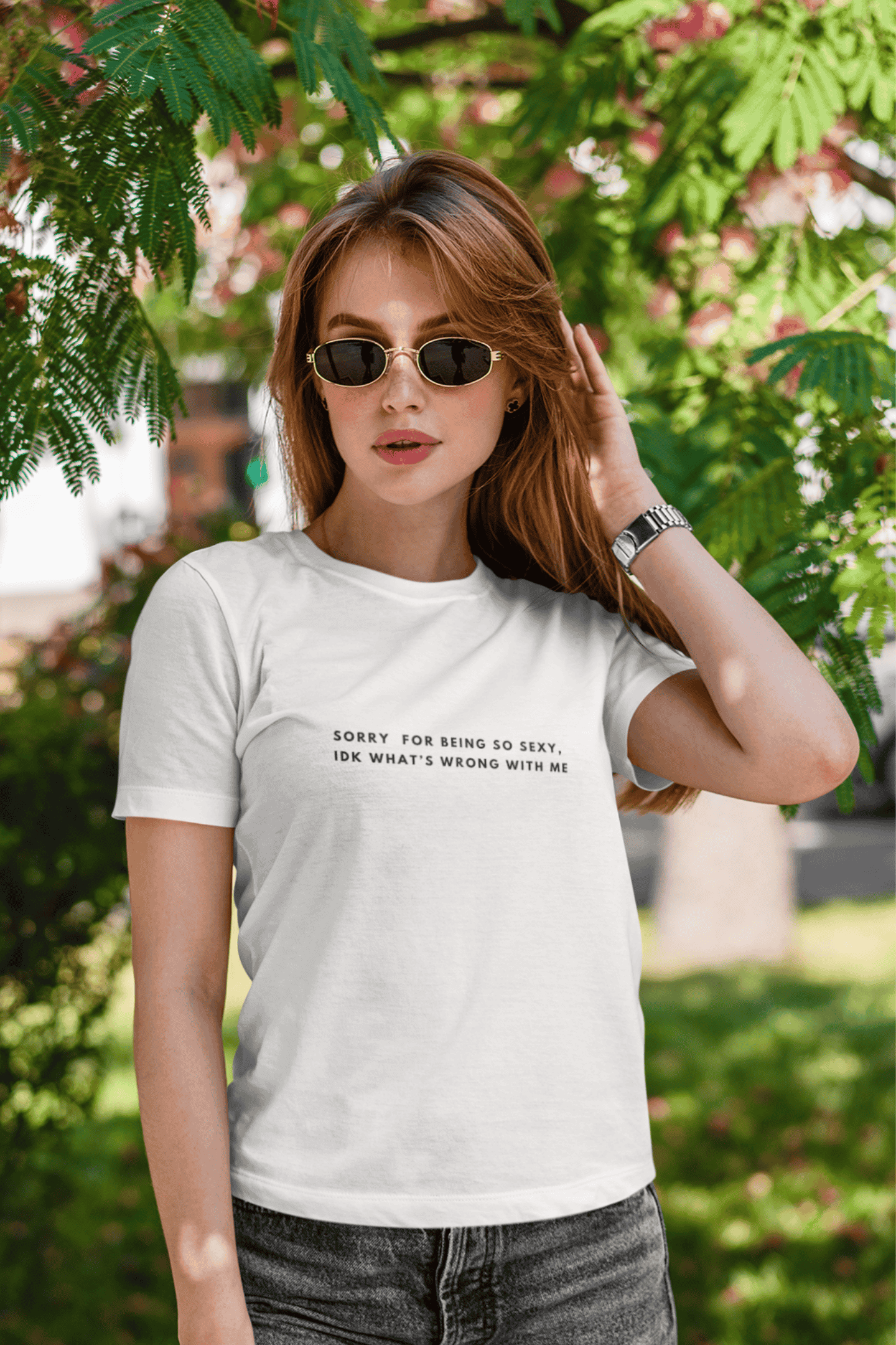 Sorry for Being So Sexy : Round Neck Tee (Woman fit)