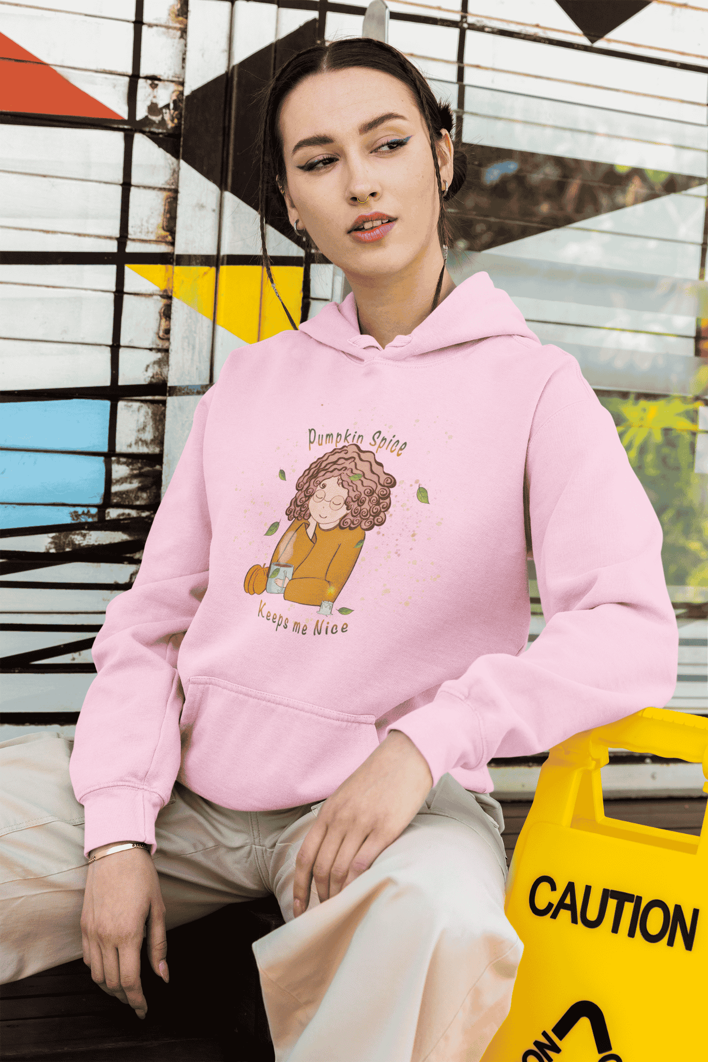 Pumpkin Spice Keeps Me Nice: Hoodie (cotton, unisex)