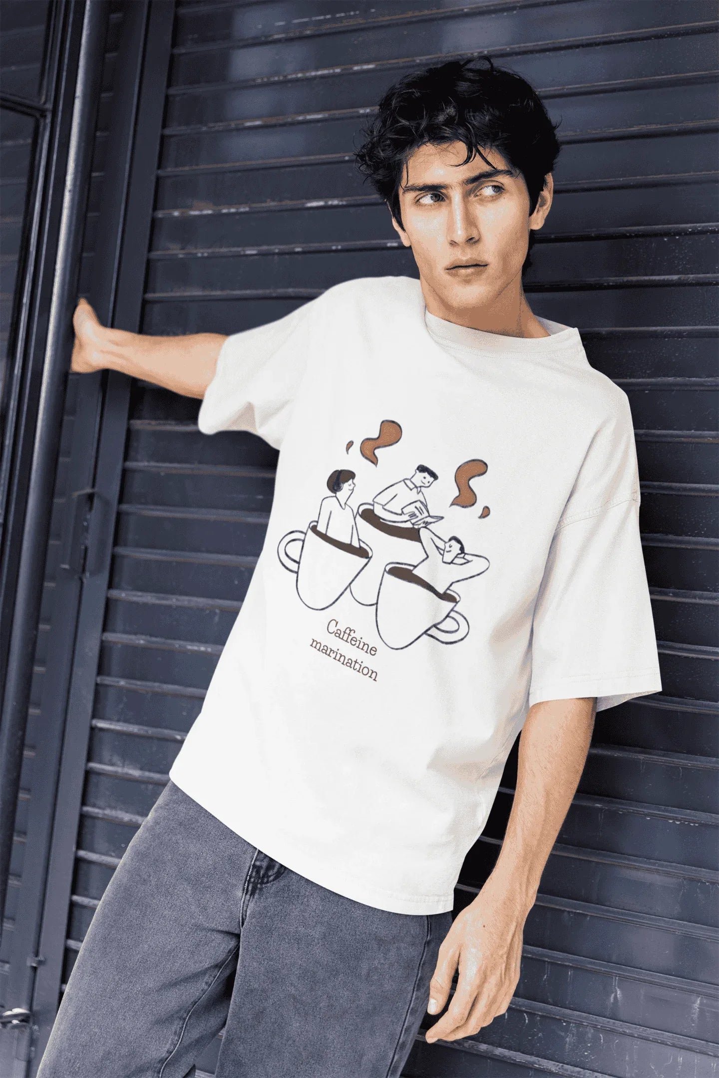 Caffeine Marination: Oversized Luxe Tee (Unisex) - curledeyes