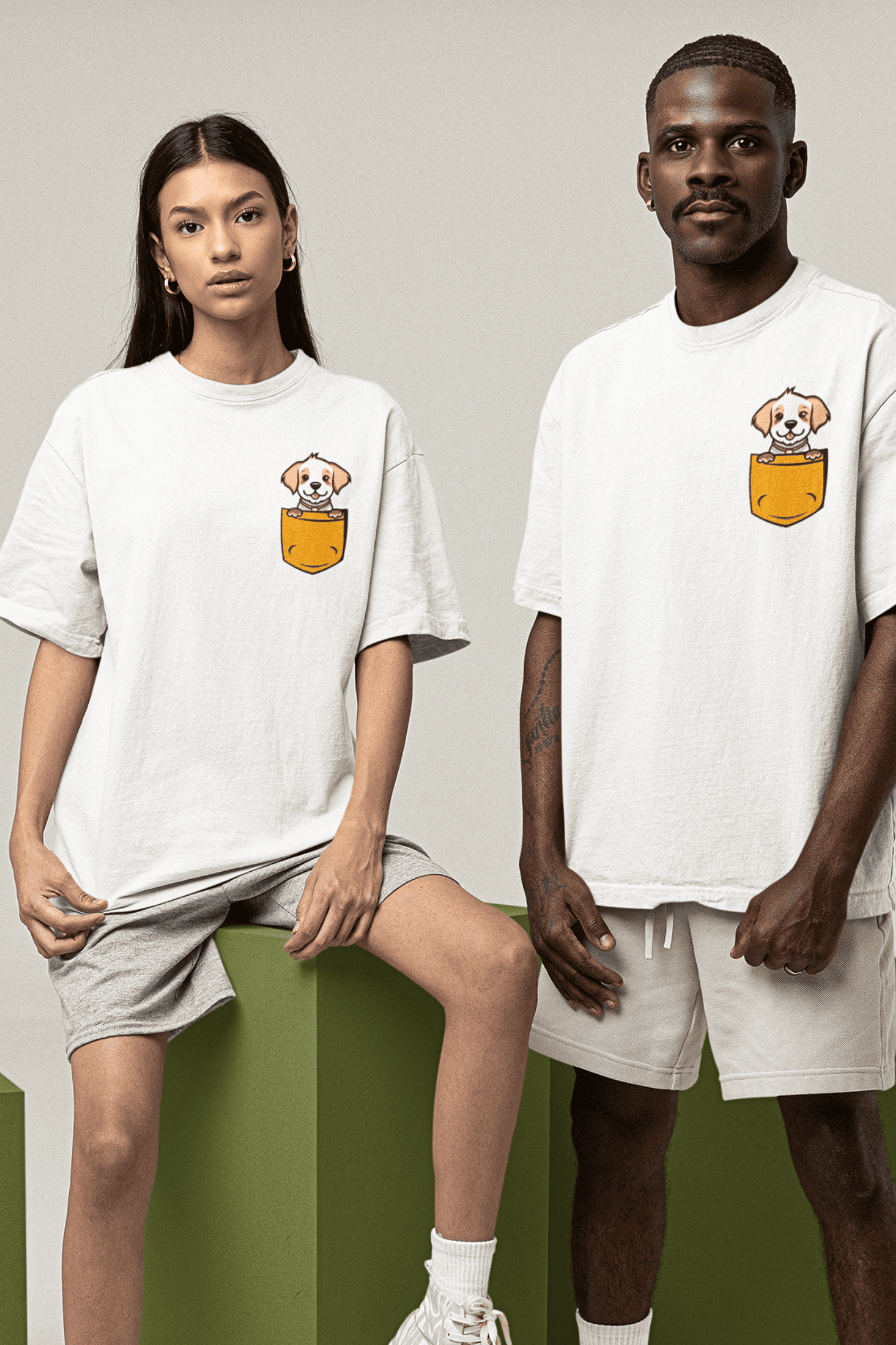 Puppy in a Pocket: Oversized Luxe Tee (personalisation available)