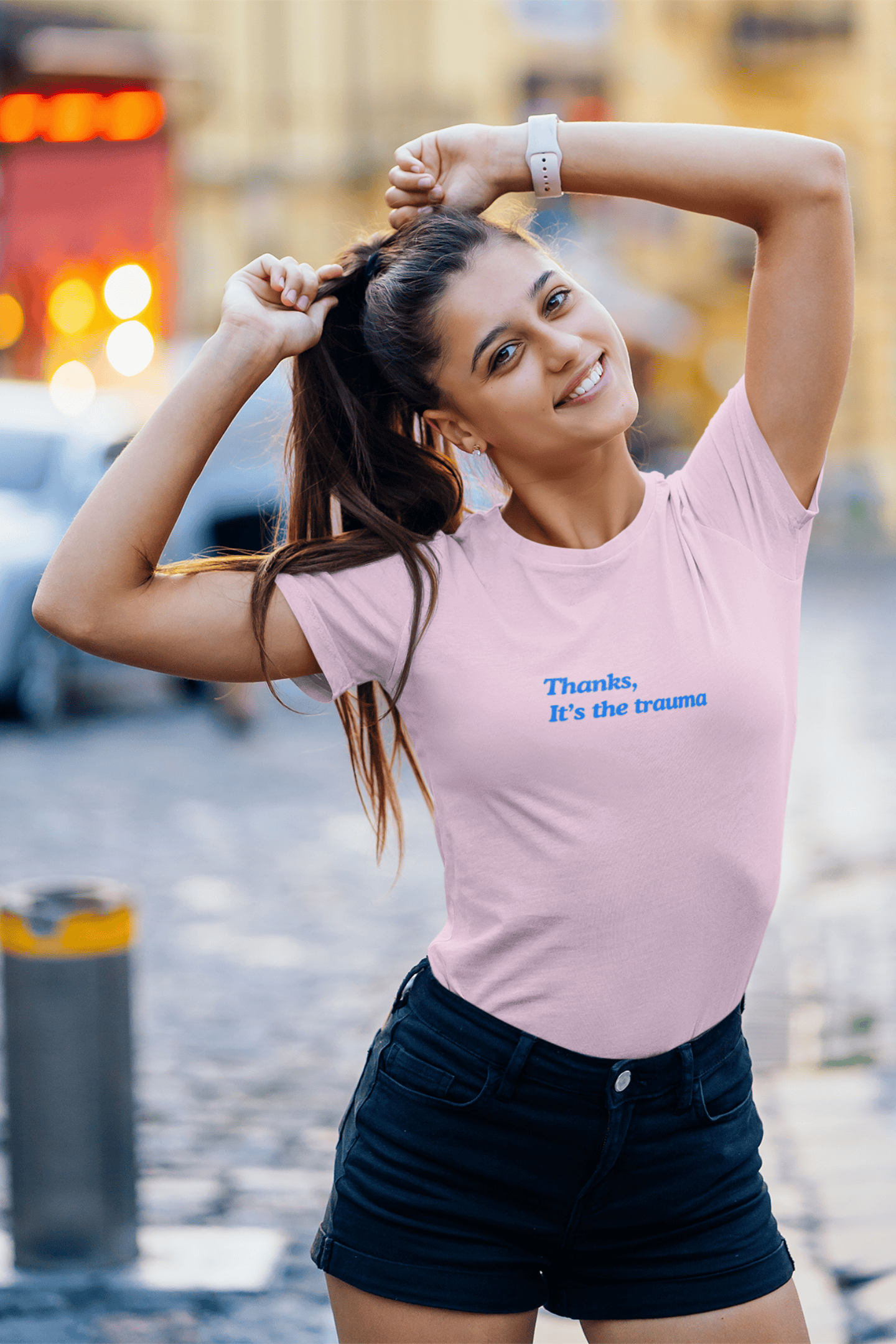 Thanks, It’s the trauma: Woman fit Cotton Tee