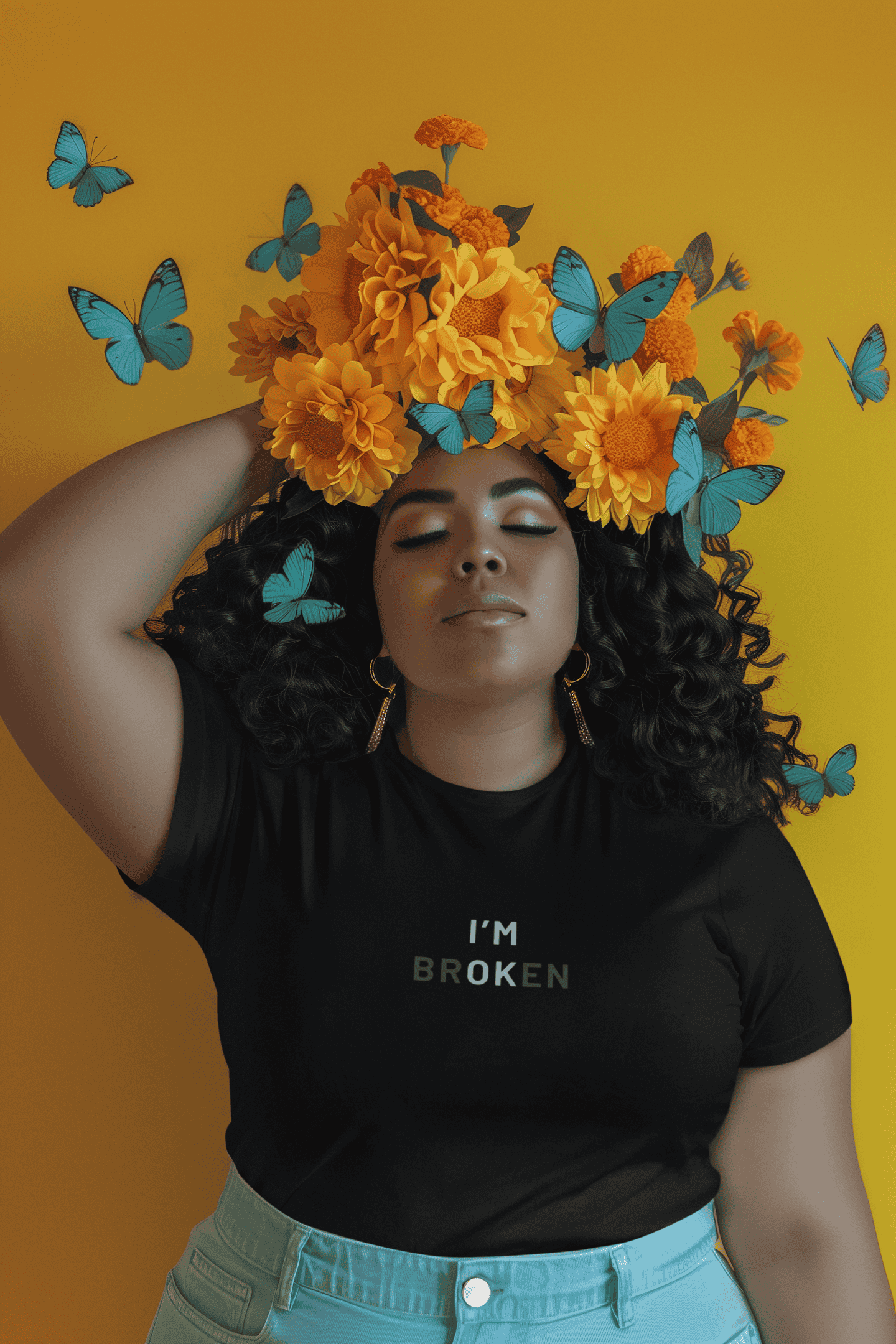 I’m Broken Tee: Round Neck Tee (Woman fit)