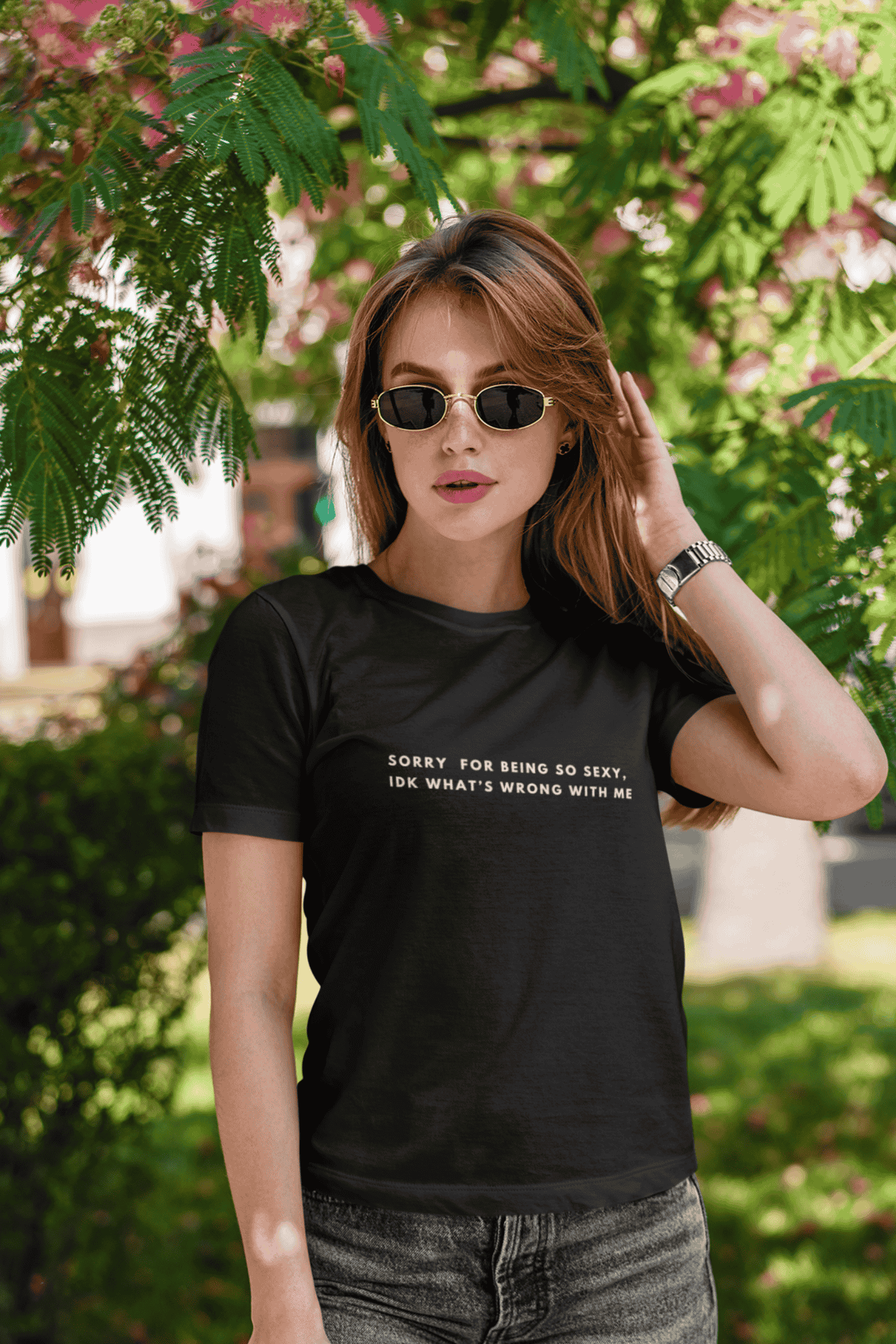 Sorry for Being So Sexy : Round Neck Tee (Woman fit)