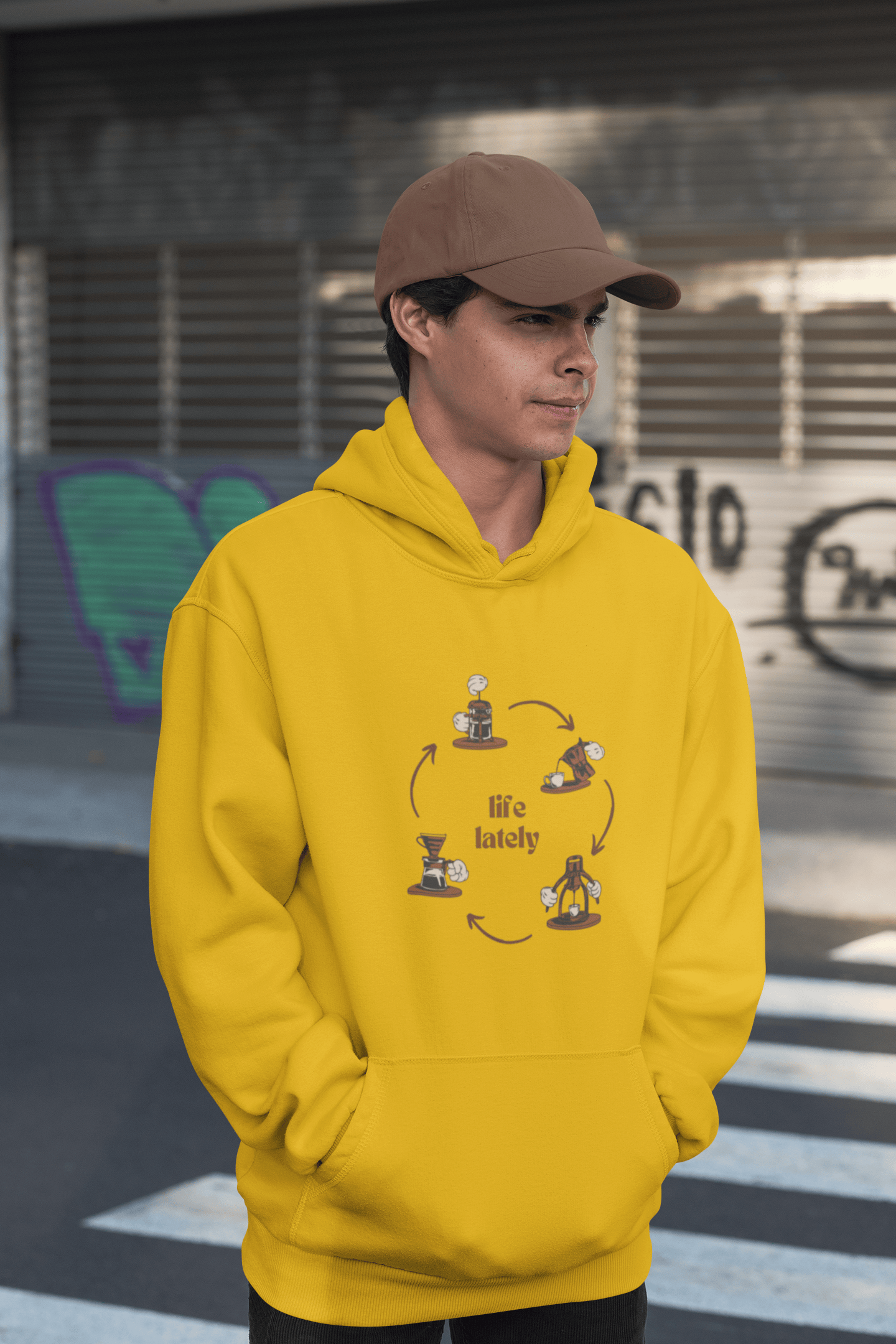 Life Lately- Coffee: Hoodie (Cotton, Unisex)
