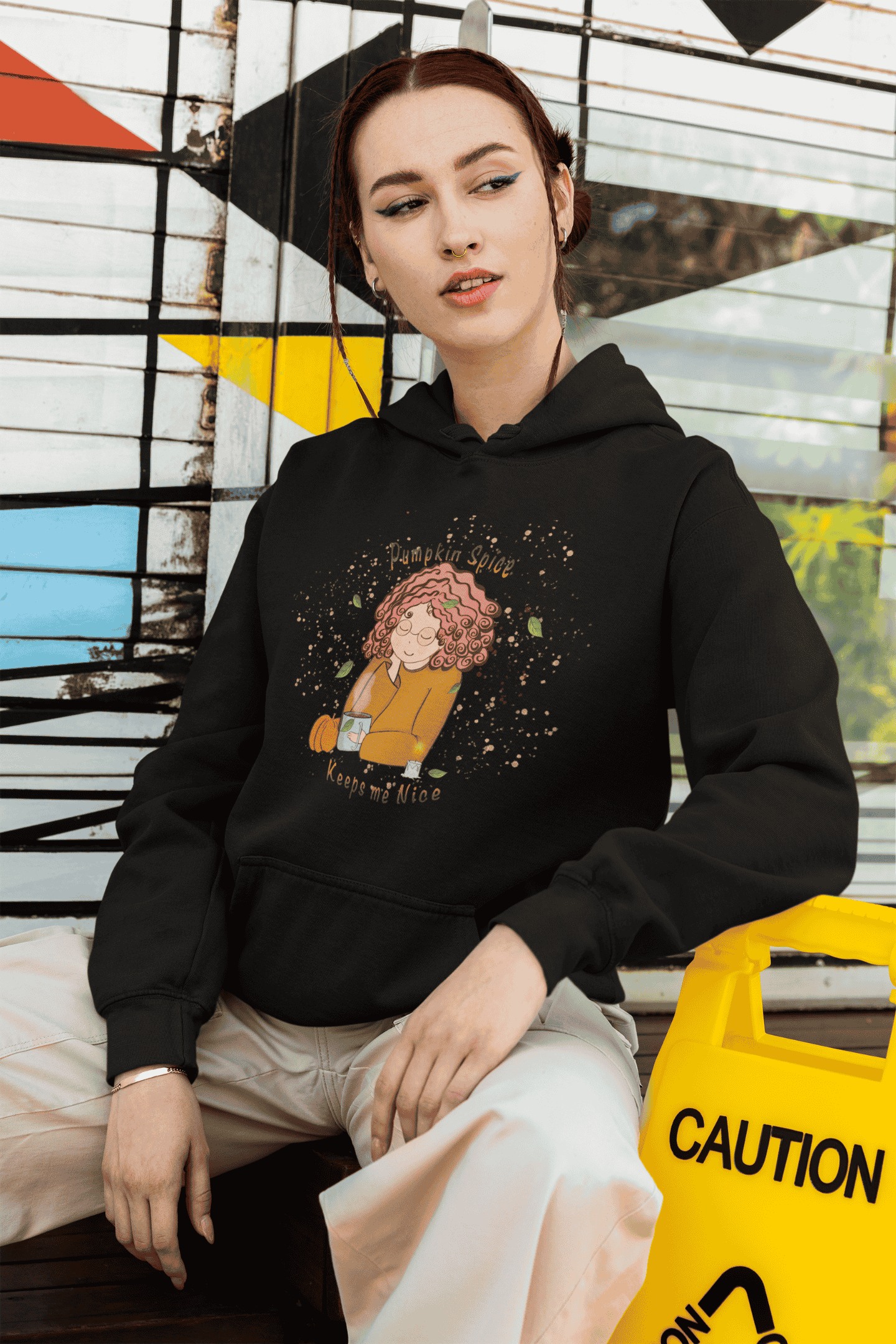 Pumpkin Spice Keeps Me Nice: Hoodie (cotton, unisex)