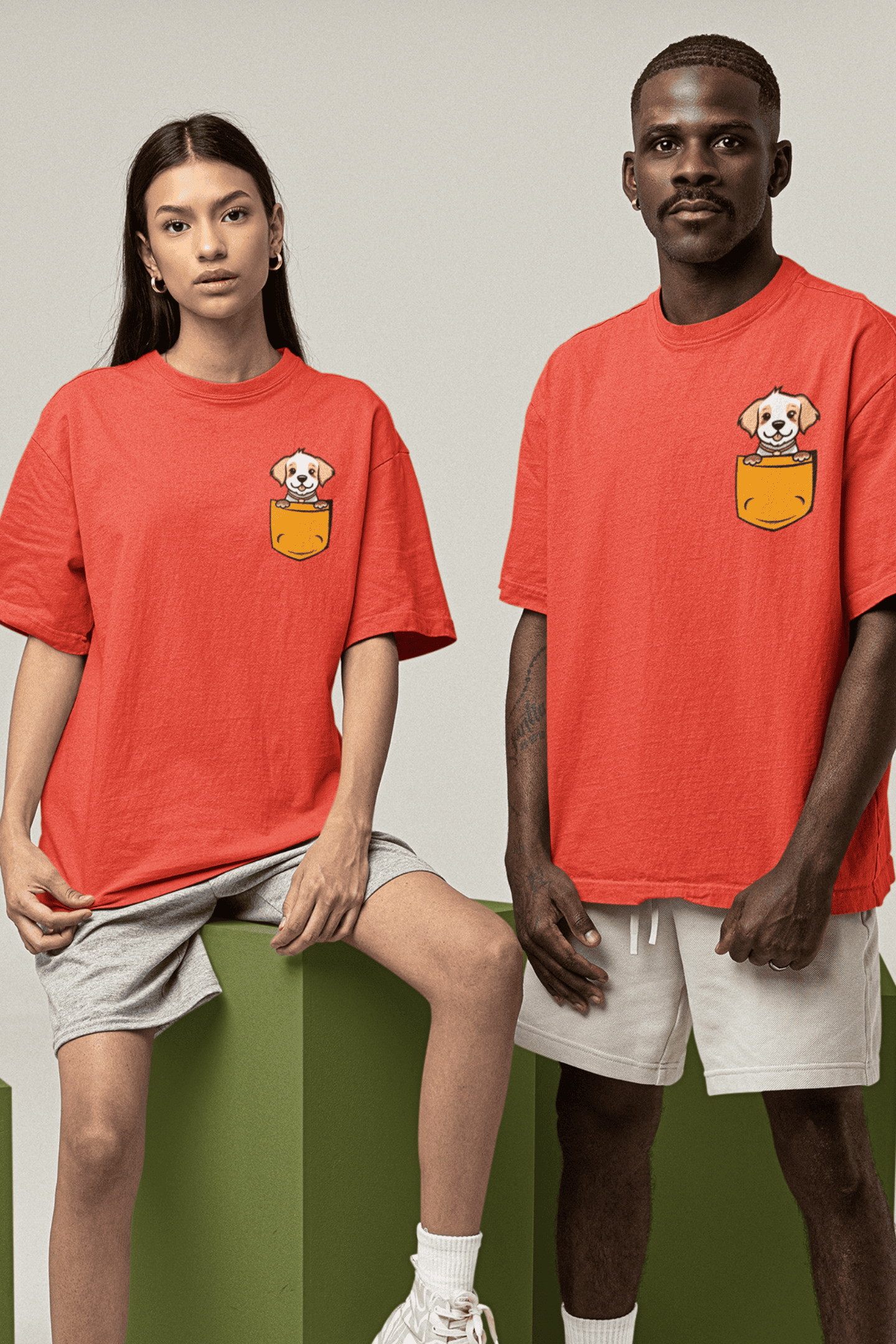 Puppy in a Pocket: Oversized Luxe Tee (personalisation available)