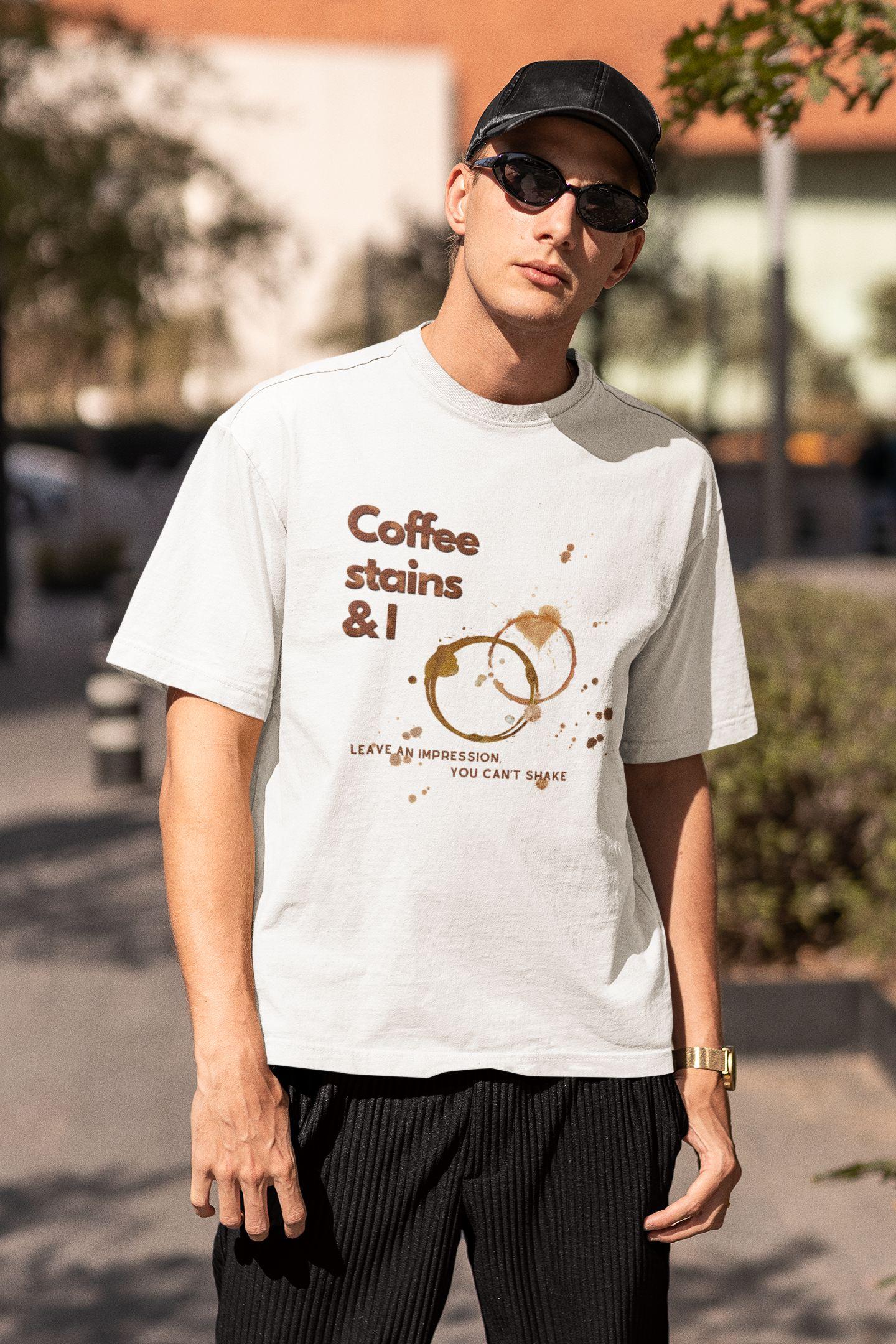 Coffee Stains : Oversized Luxe Tee (Unisex) - curledeyes