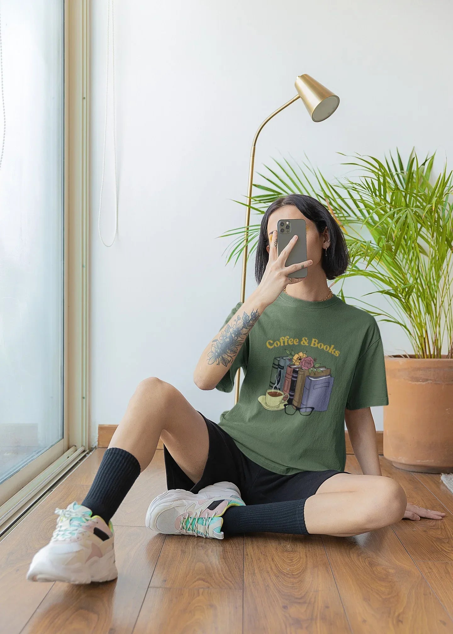 Coffee & Books: Oversized Luxe Tee (Unisex) - curledeyes