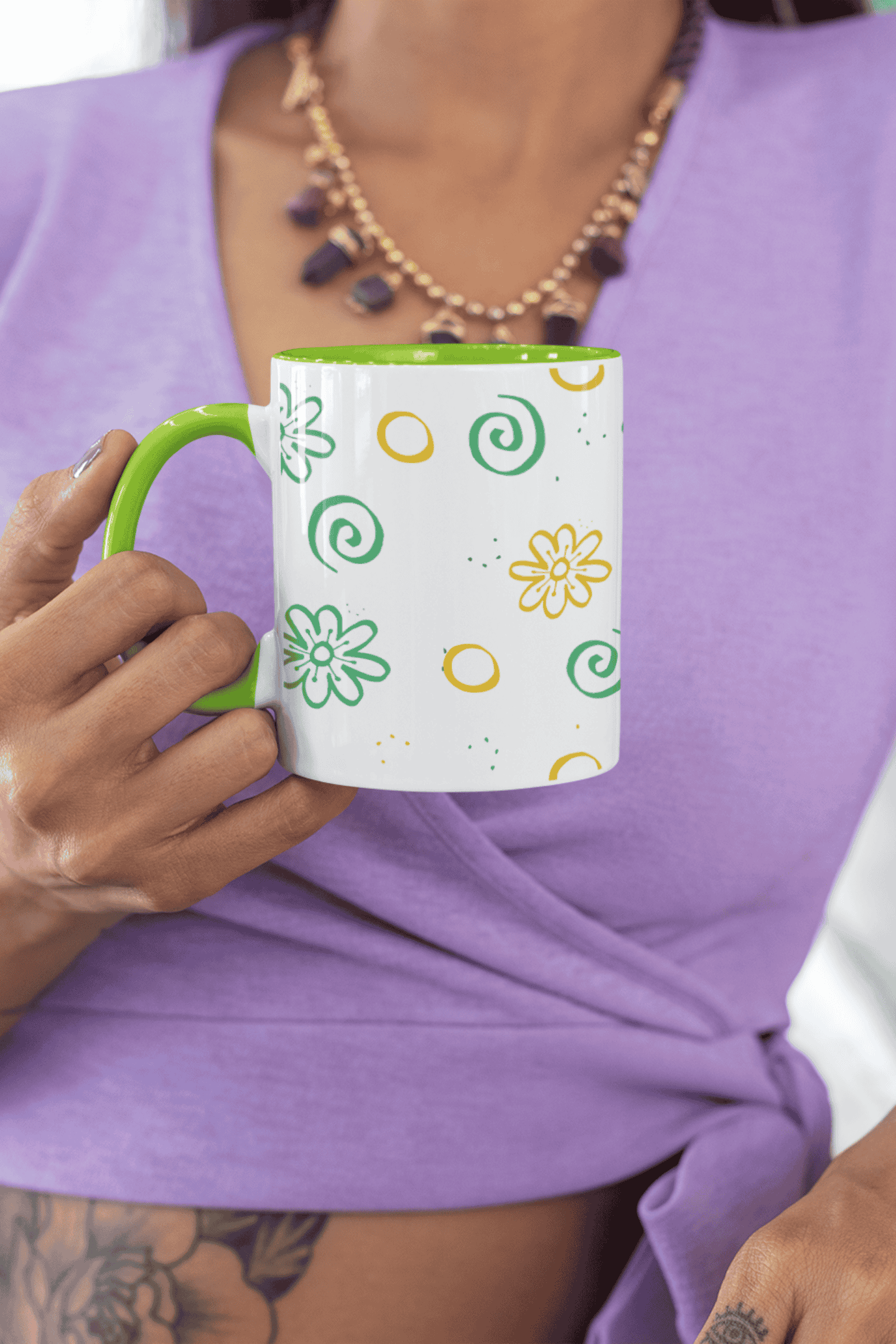 Floral minimal : Ceramic Mug (300ml)