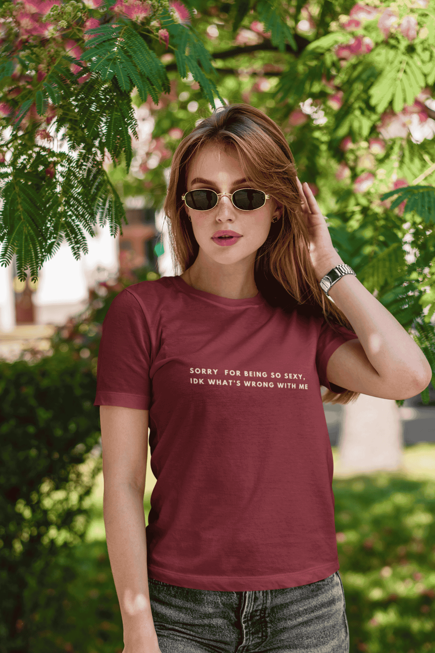 Sorry for Being So Sexy : Round Neck Tee (Woman fit)