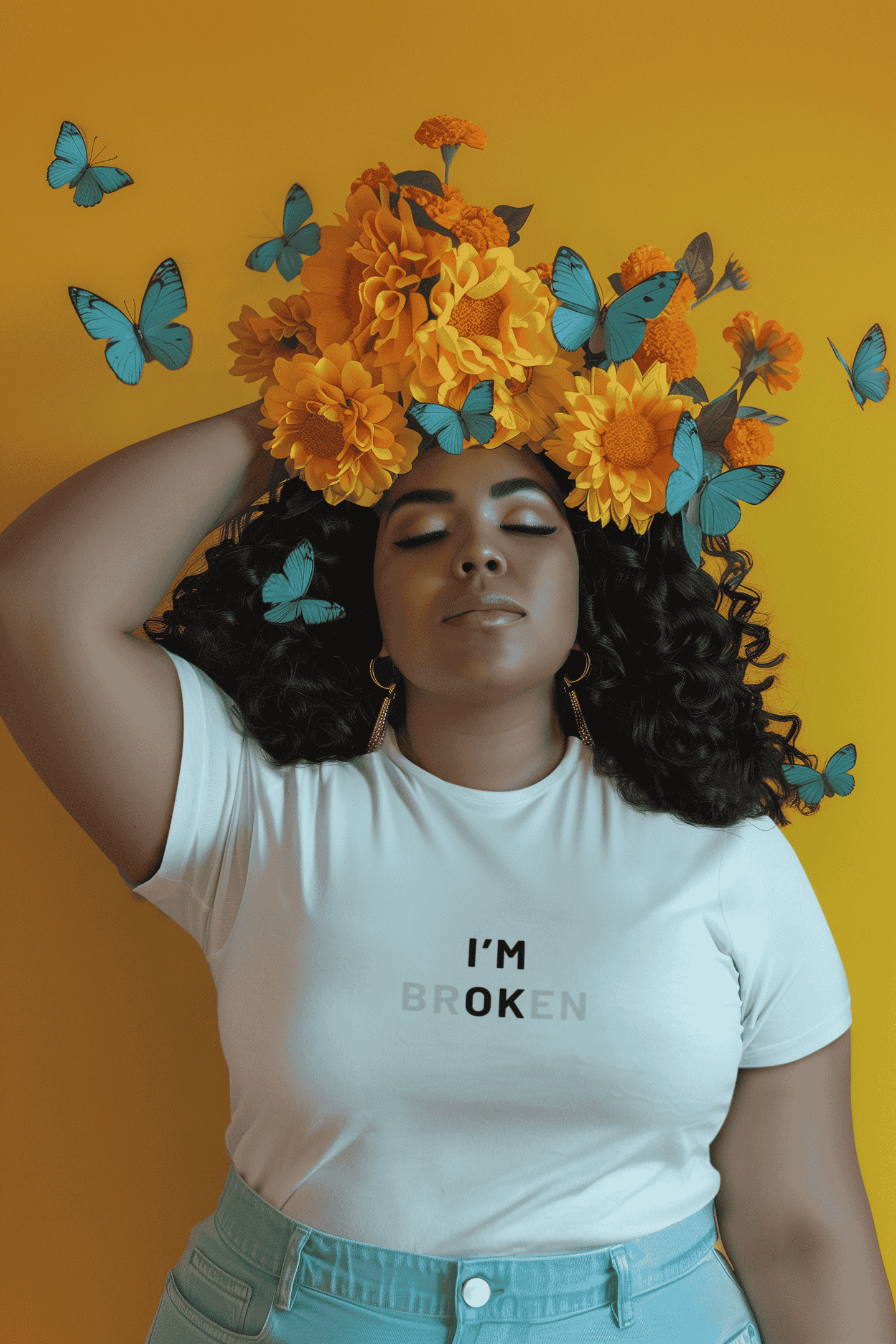 I’m Broken Tee: Round Neck Tee (Woman fit)