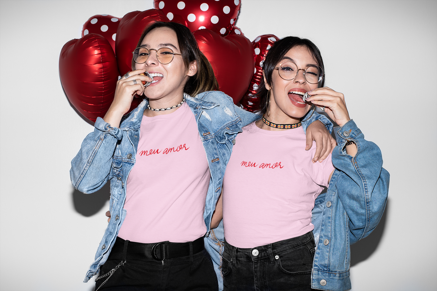 Meu Amor’ My love Set of 2 Tee (Cotton, Unisex)