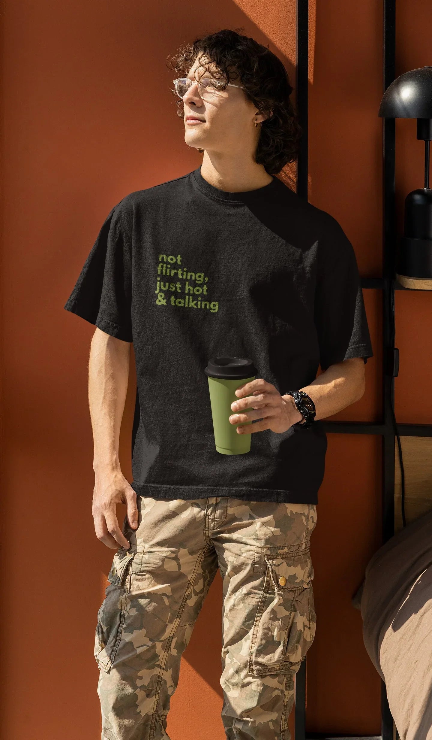 Not Flirting, Just Hot & Talking: Oversized Tee (Unisex) - curledeyes