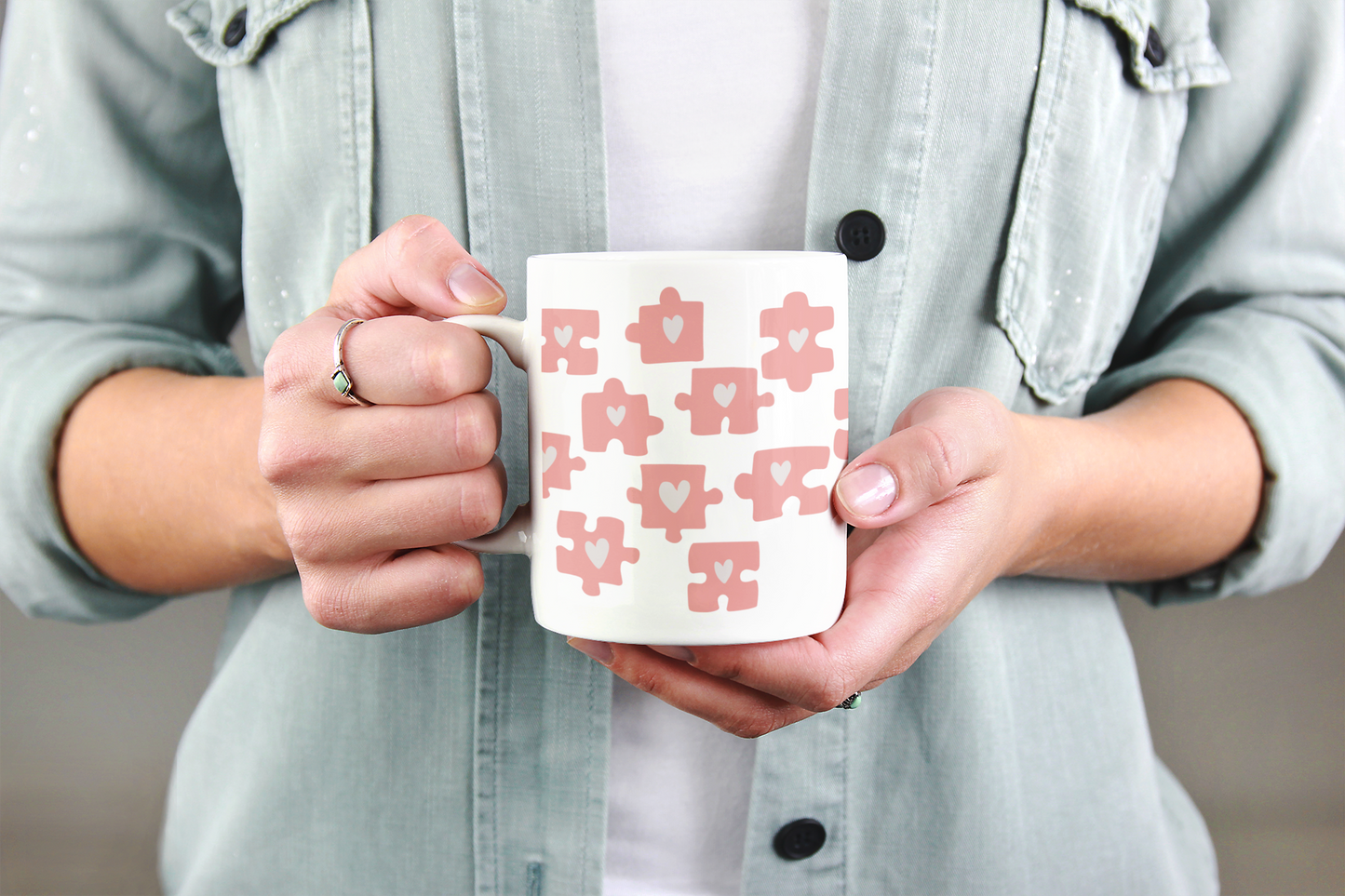 Puzzle my heart together, Ceramic Mug, 330ml