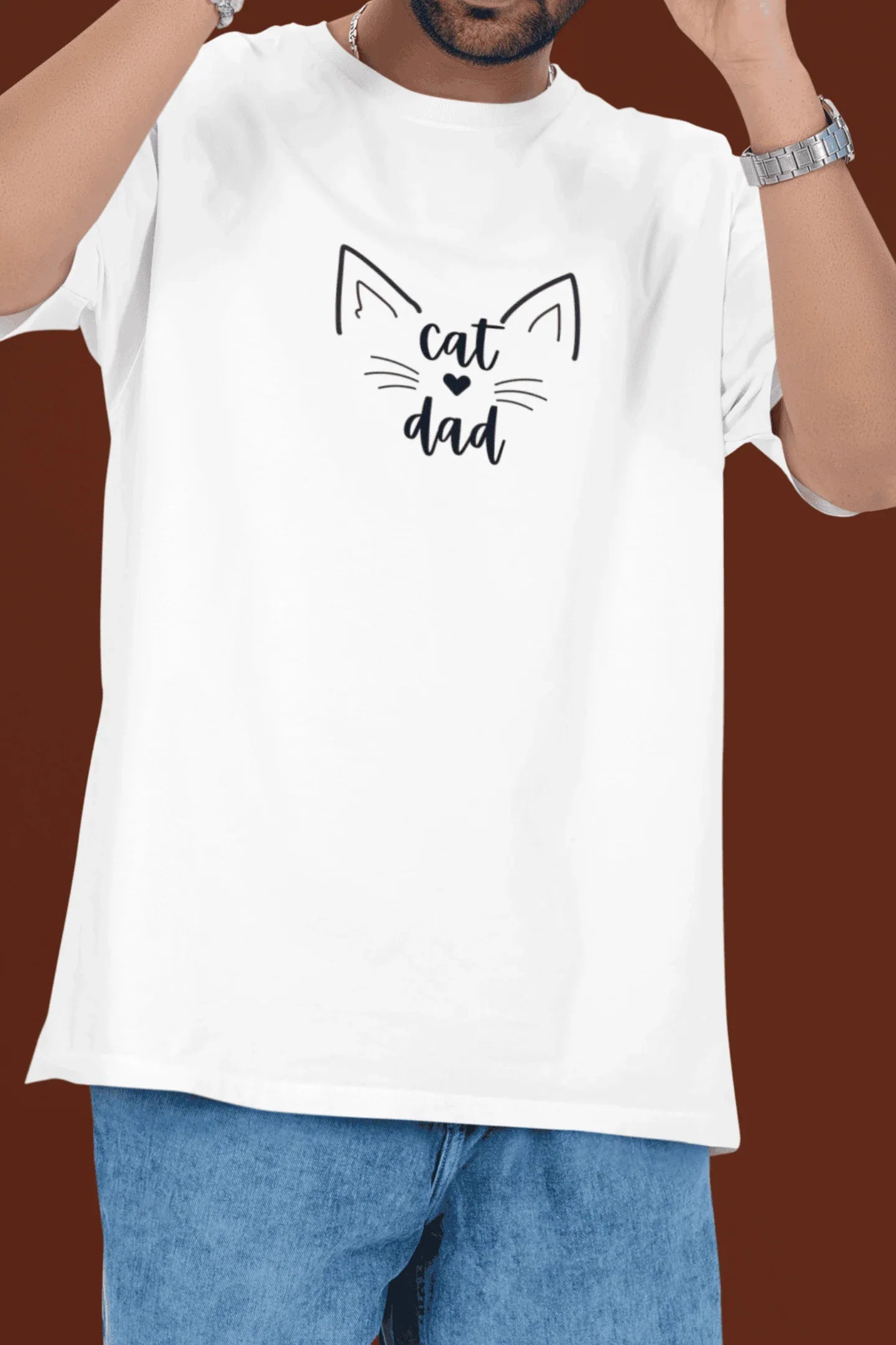 Cat Dad : Oversized Luxe tee - curledeyes