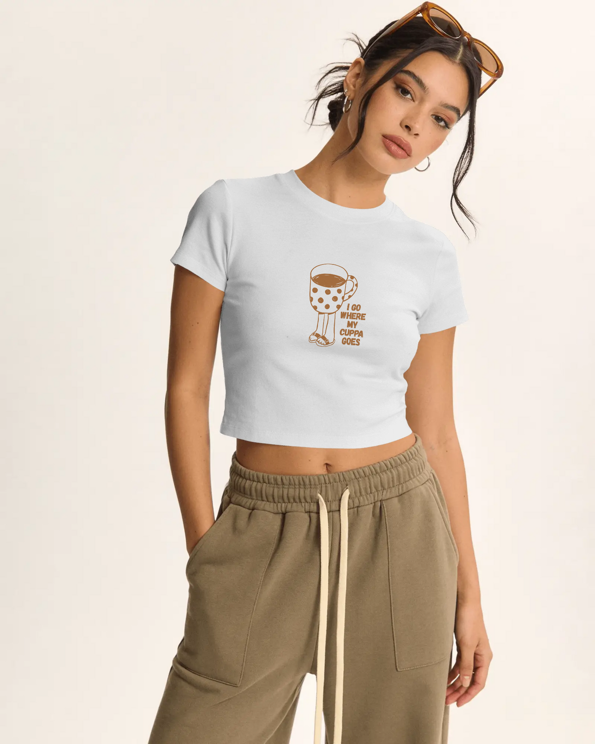 I Go Where My Cuppa Goes Crop Top