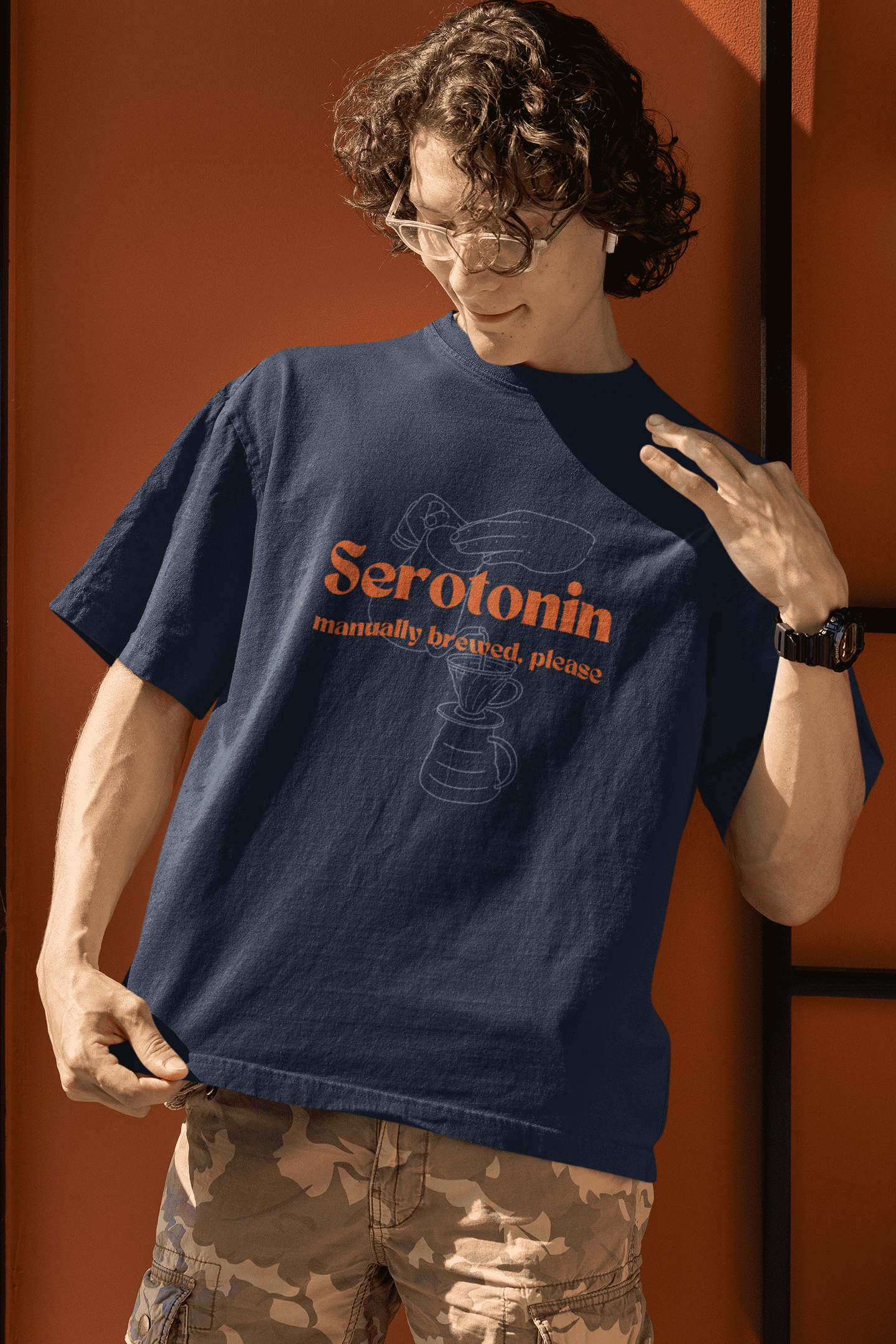 Serotonin - Manually Brewed, Please: Oversized Luxe Tee