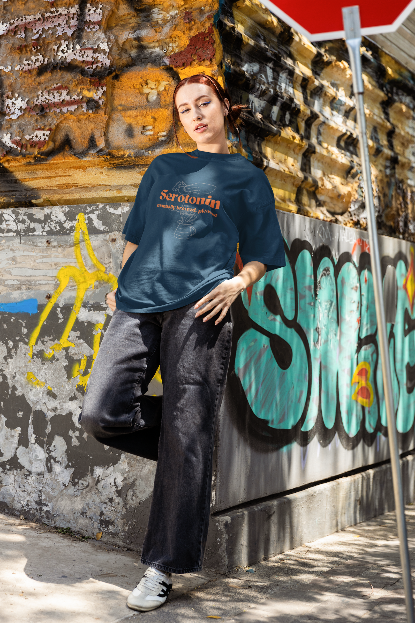 Serotonin - Manually Brewed, Please: Oversized Luxe Tee