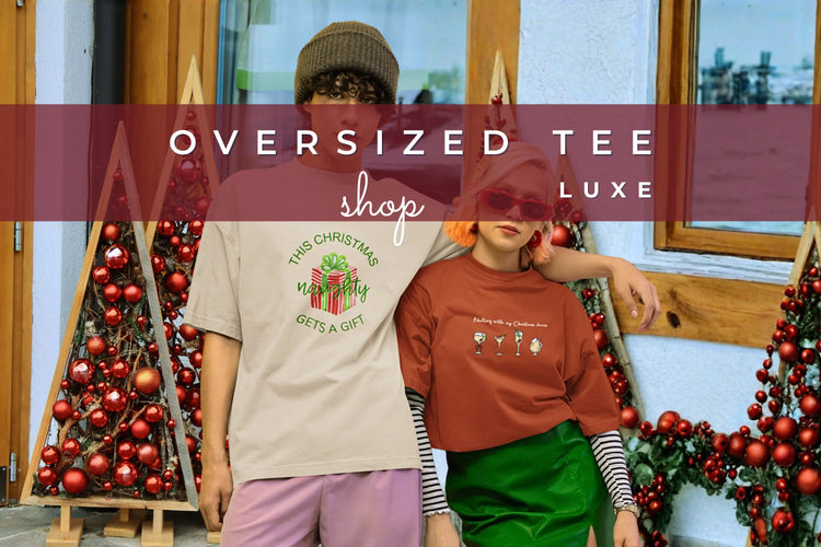 Christmas Oversized Luxe T-shirts - curledeyes