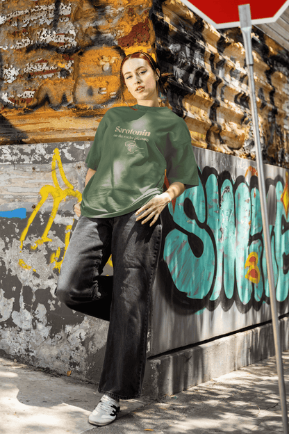 Serotonin, on the rocks please: Oversized Luxe Tee (cotton, unisex)