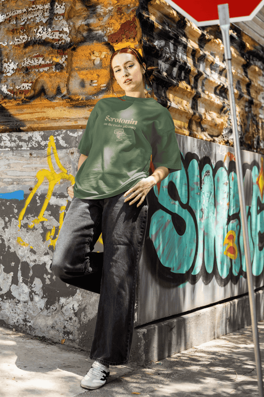 Serotonin, on the rocks please: Oversized Luxe Tee (cotton, unisex)