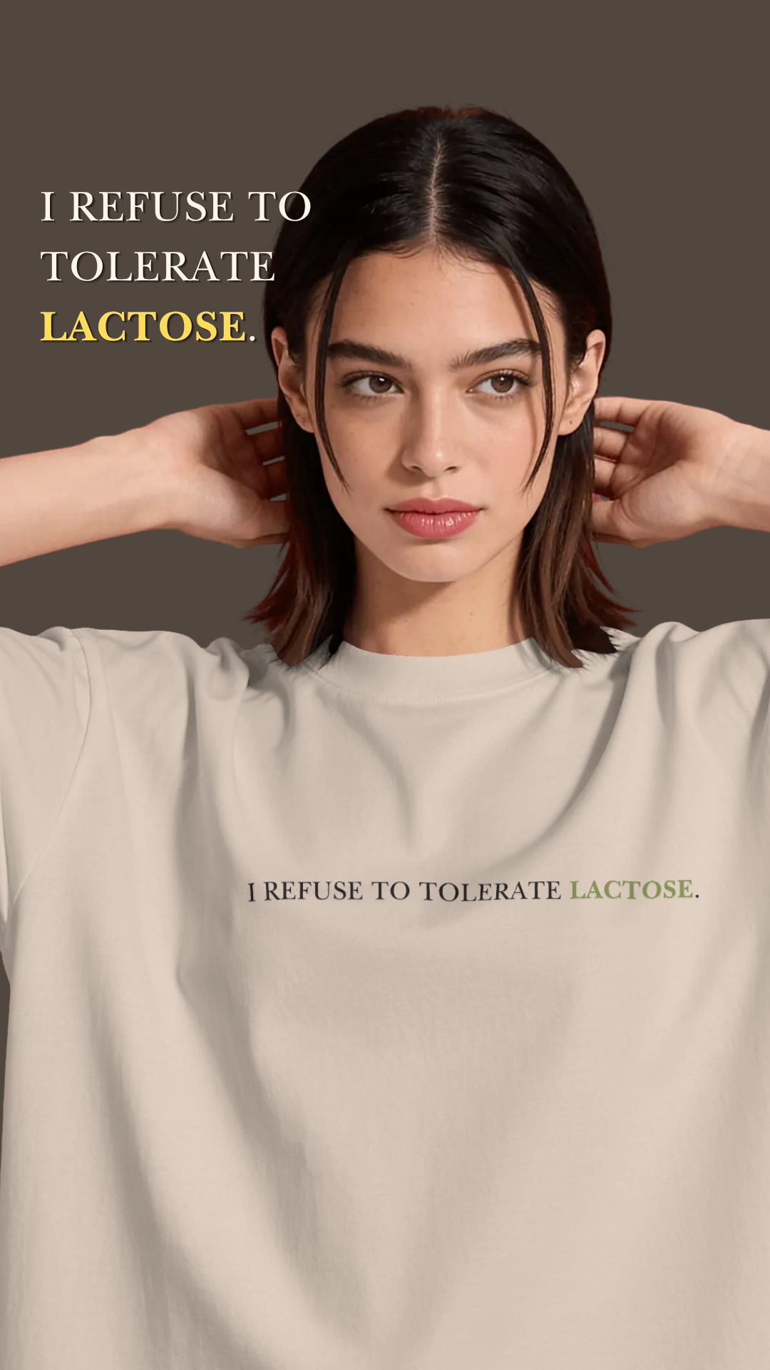 I refuse to Tolerate LACTOSE tee (Unisex-Oversized, Cotton)