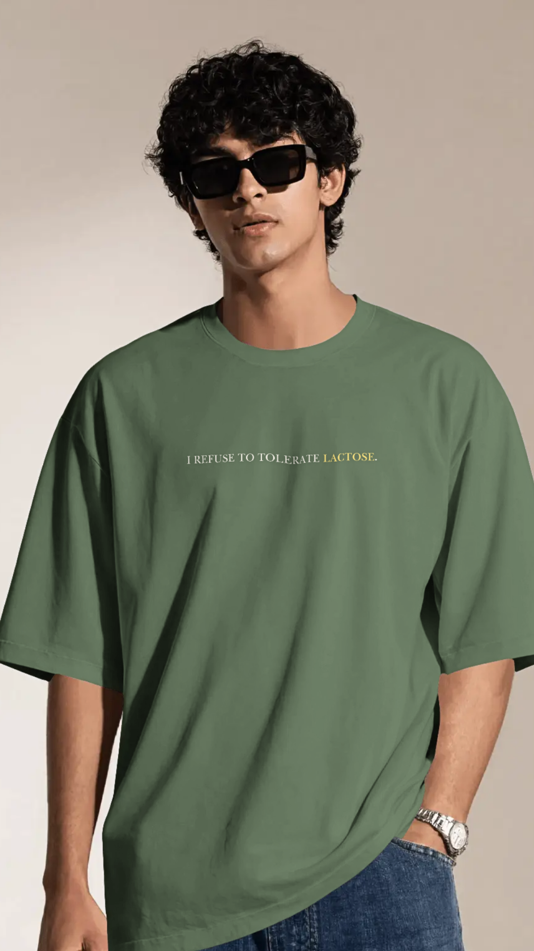 I refuse to Tolerate LACTOSE tee (Unisex-Oversized, Cotton)