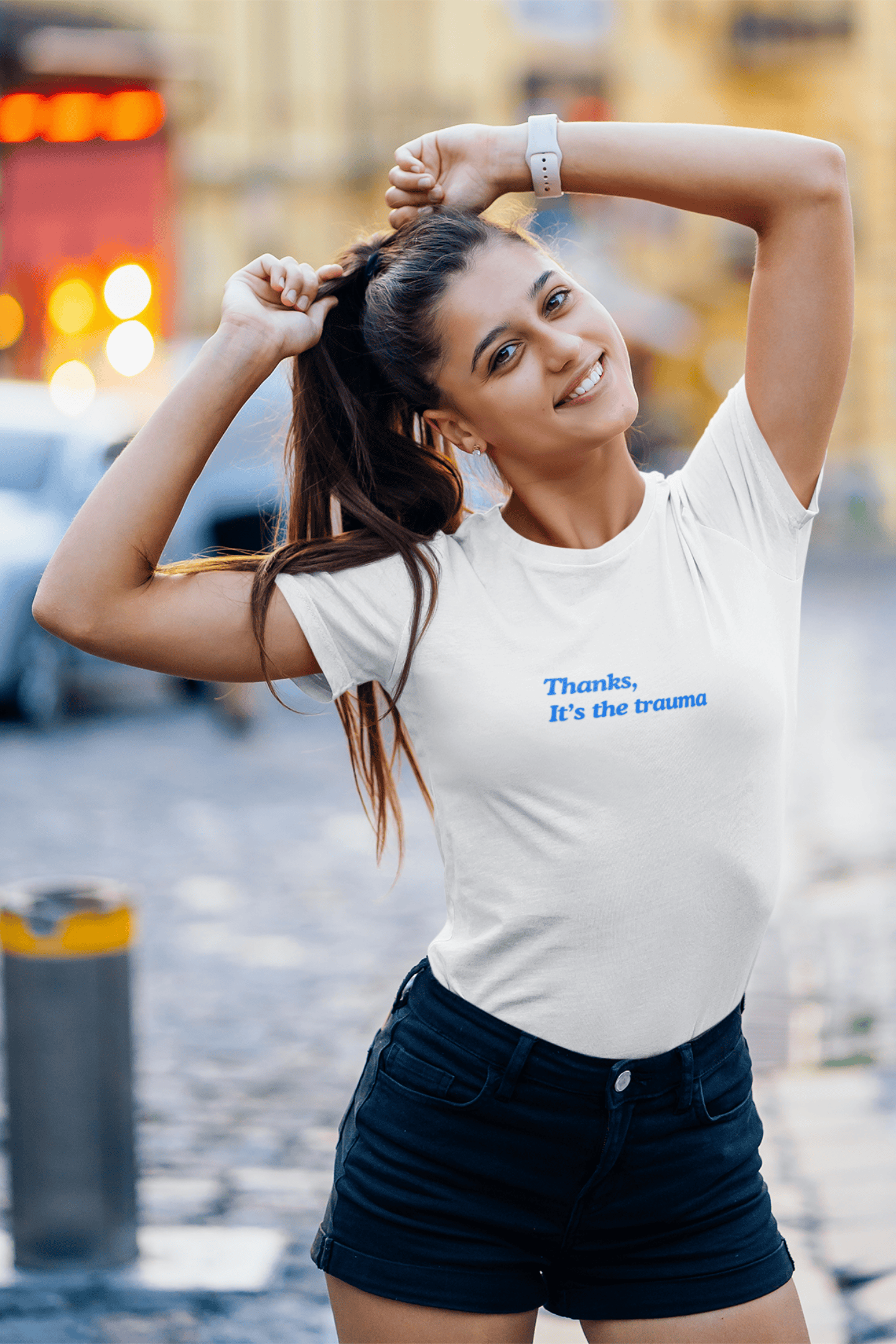 Thanks, It’s the trauma: Woman fit Cotton Tee