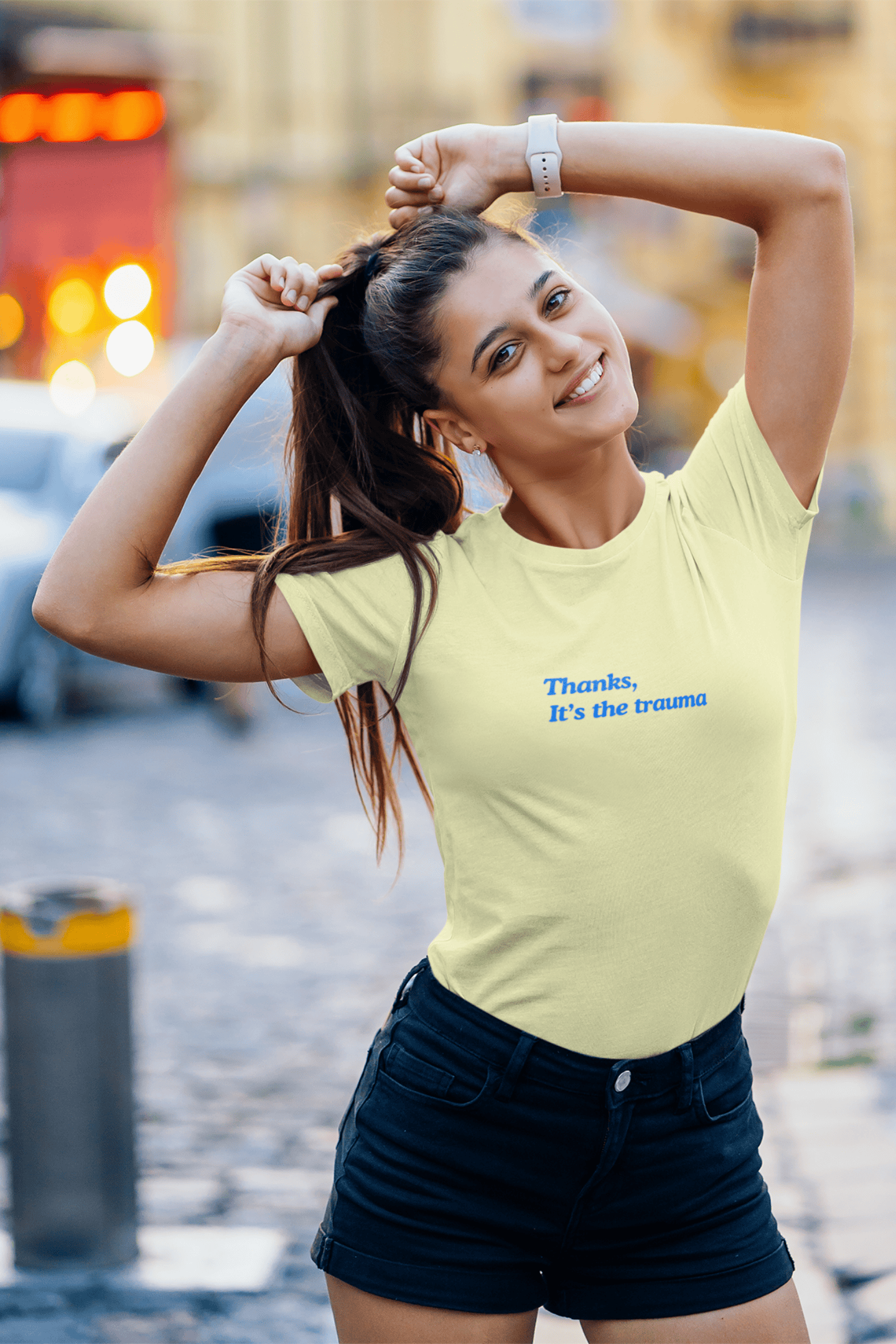Thanks, It’s the trauma: Woman fit Cotton Tee