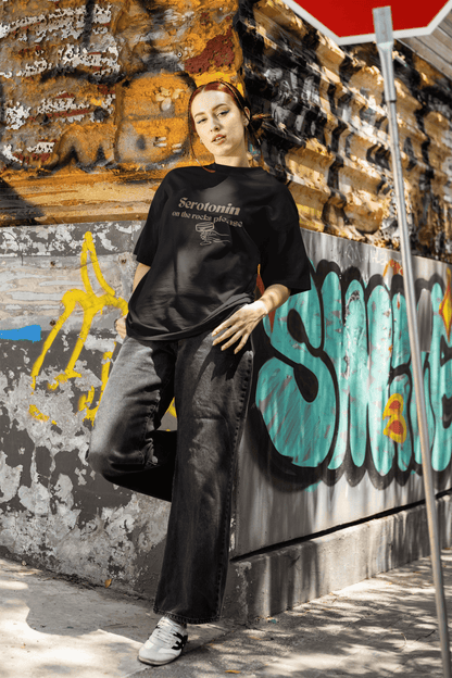 Serotonin, on the rocks please: Oversized Luxe Tee (cotton, unisex)