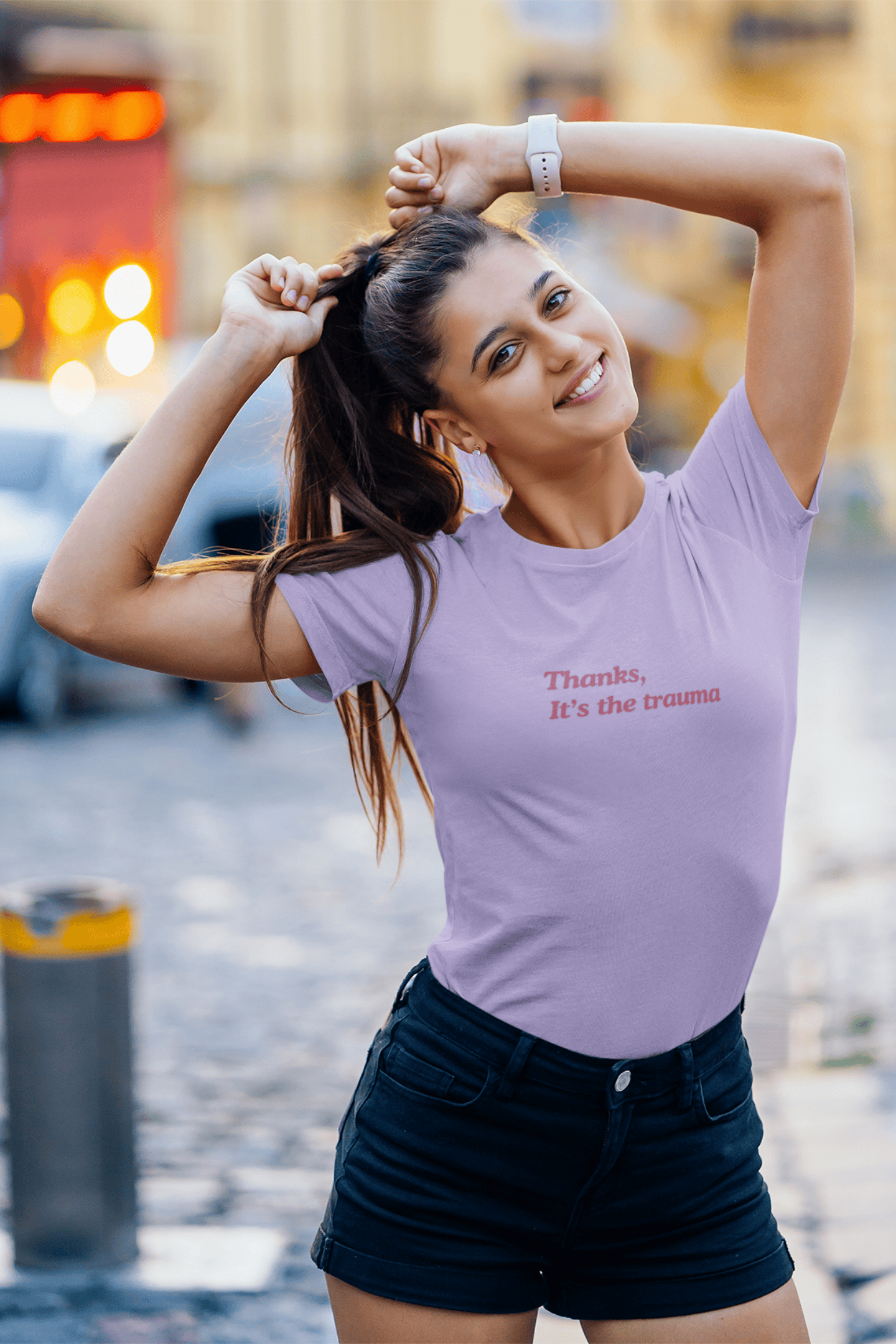 Thanks, It’s the trauma: Woman fit Cotton Tee