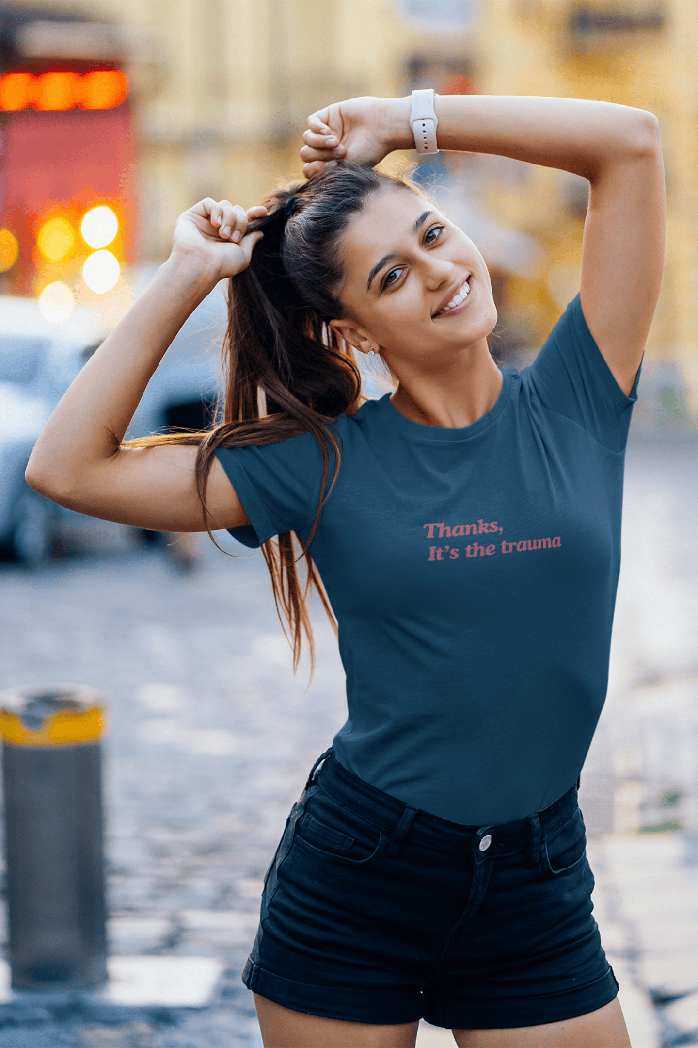 Thanks, It’s the trauma: Woman fit Cotton Tee