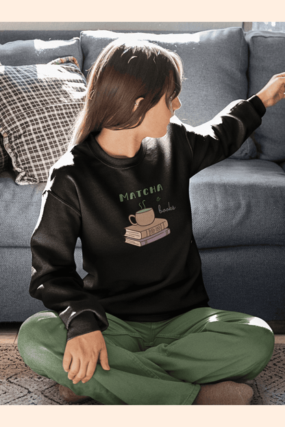 Matcha & Books: Sweatshirt (cotton, unisex)