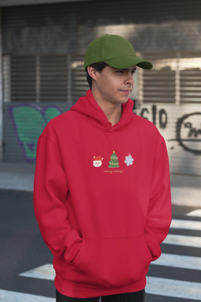 Merry Merry Christmas Hoodie (Unisex, Cotton) - curledeyes