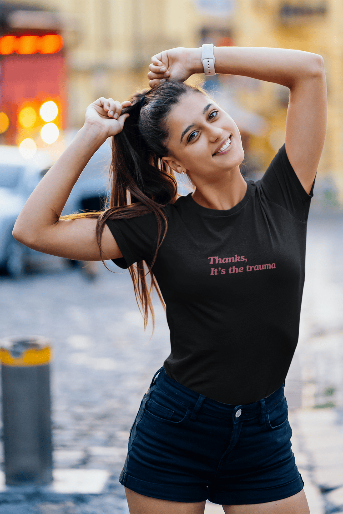 Thanks, It’s the trauma: Woman fit Cotton Tee