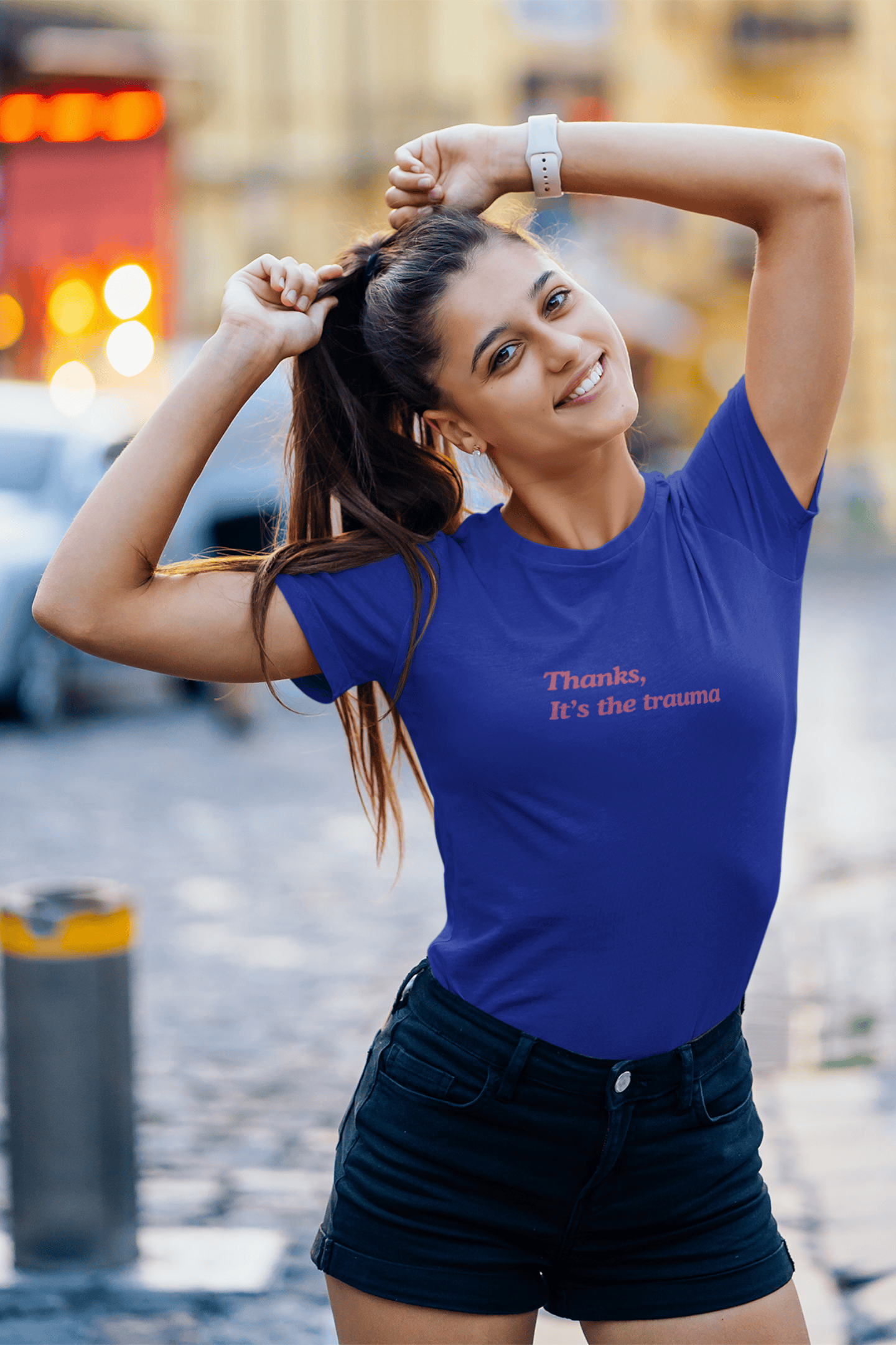 Thanks, It’s the trauma: Woman fit Cotton Tee