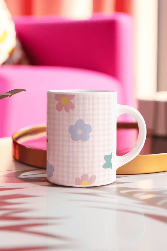 Pretty Pink Pastel Floral: Ceramic Mug (300ml)