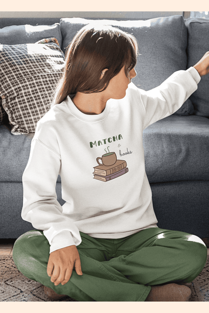 Matcha & Books: Sweatshirt (cotton, unisex)
