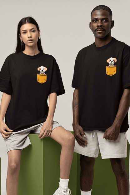 Puppy in a Pocket: Oversized Luxe Tee (personalisation available)