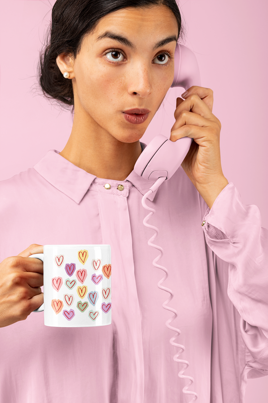 Flirty Hearts Ceramic Mug, 330ml