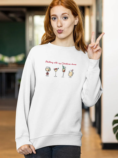 Adulting With Christmas Cheers Christmas Sweatshirt ( Unisex, Cotton) - curledeyes