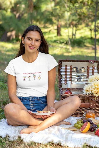 Adulting with Christmas Cheers Christmas Tee (Woman fit, Cotton) - curledeyes